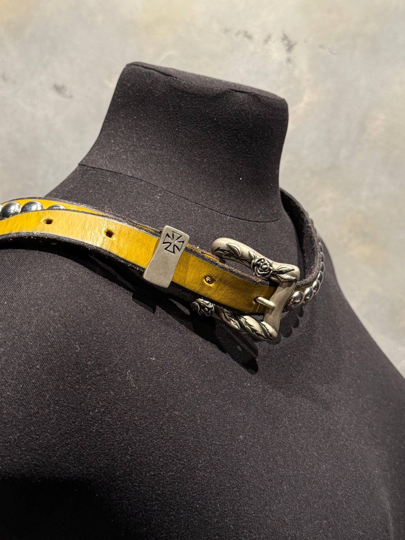 Enfants Riches Déprimés 2cm studded leather belt, миниатюра 4