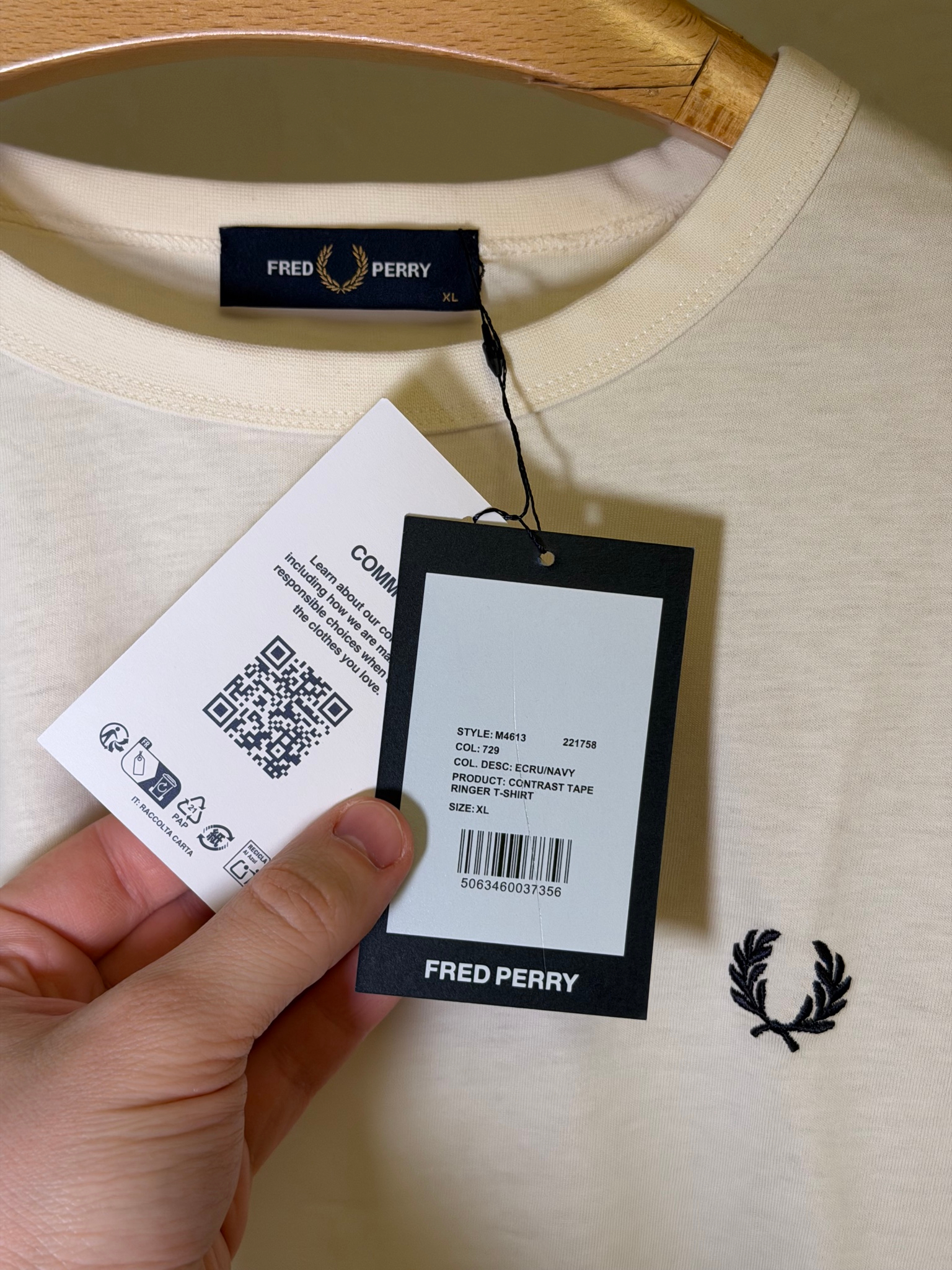Fred Perry Contrast Tape Ringer T-Shirt, миниатюра 6