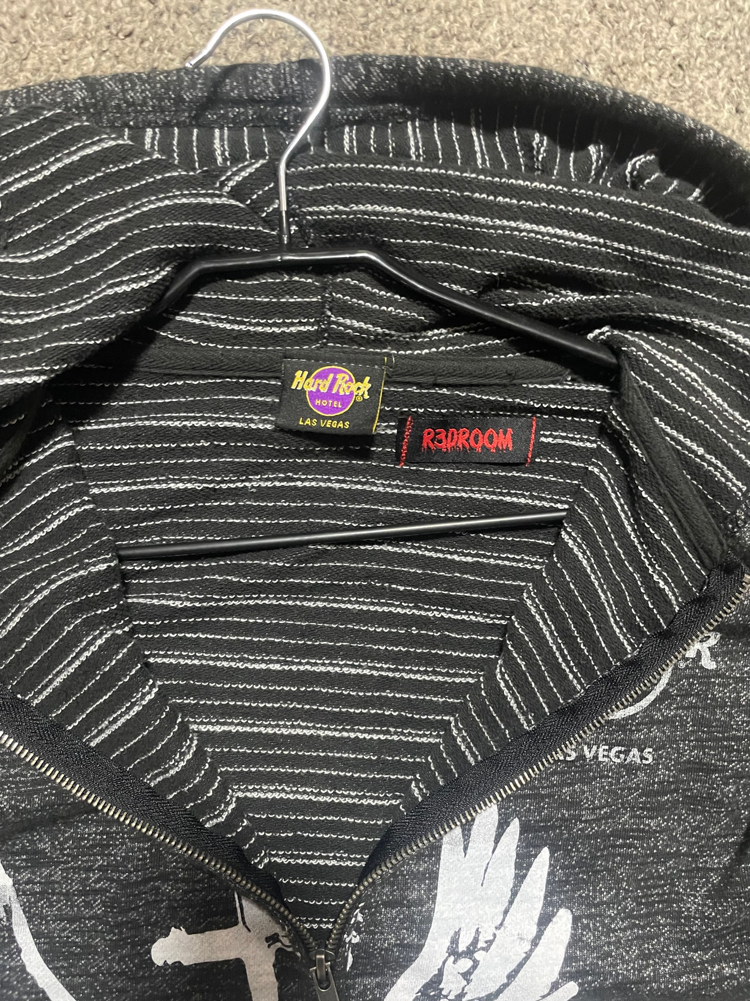 Hard Rock Hotel Las Vegas skull zip-up hoodie, миниатюра 3