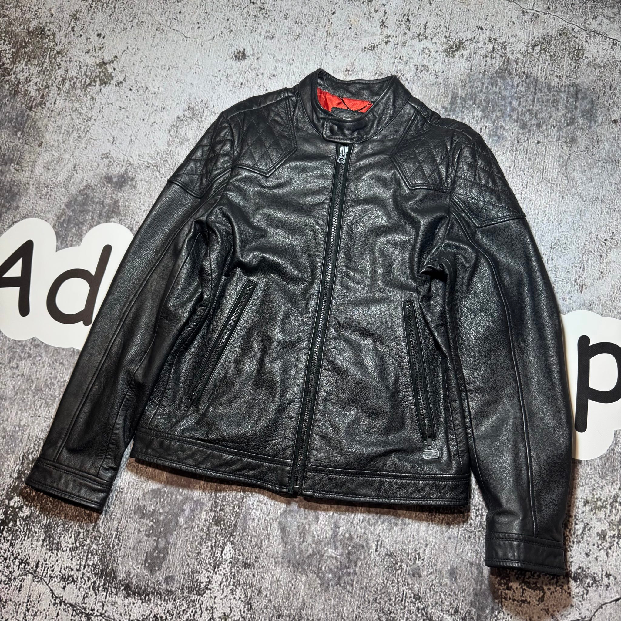 Diesel Leather Jacket Rider Biker, миниатюра 1