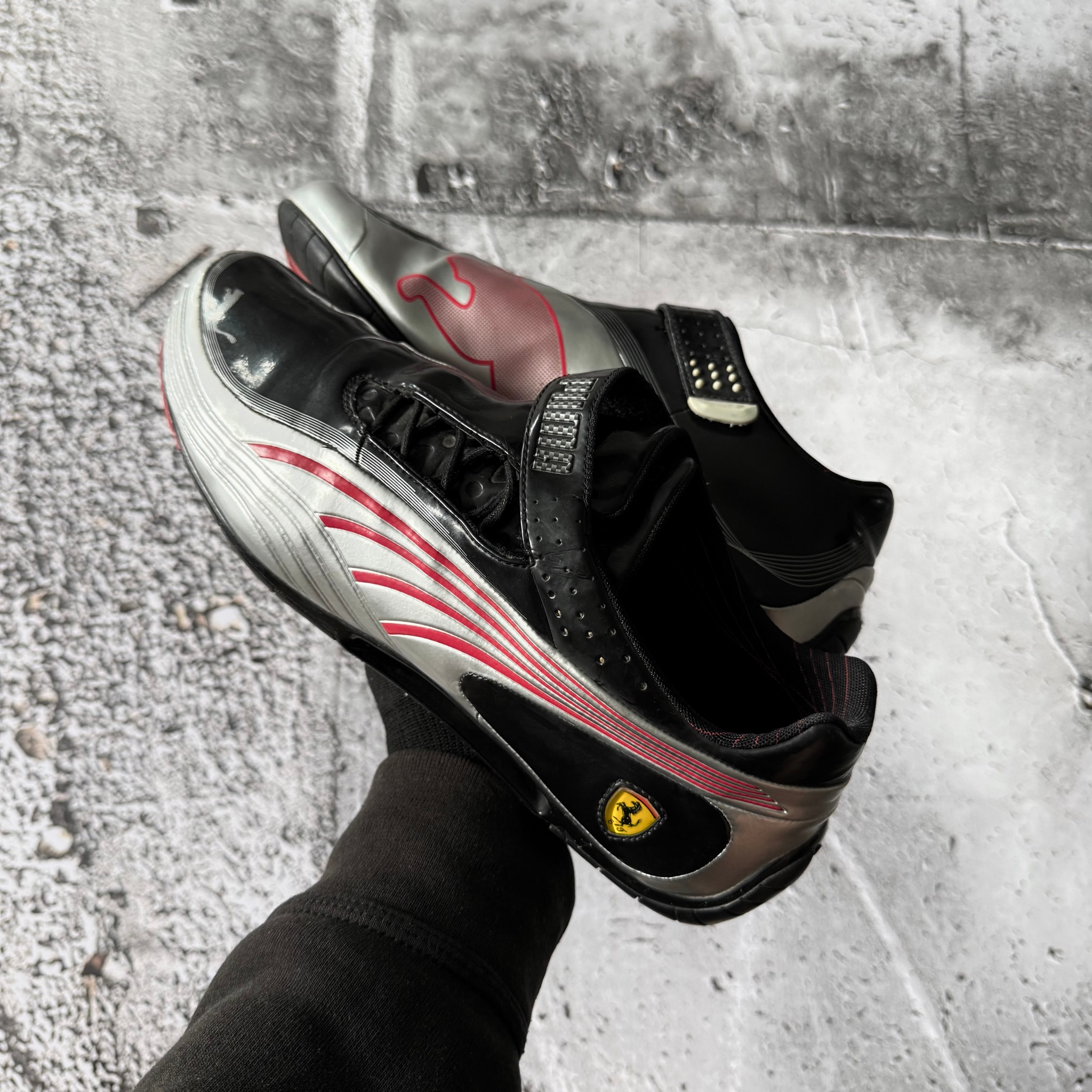 Puma x Ferrari 2000s Vintage Silver Low Shoes, миниатюра 3