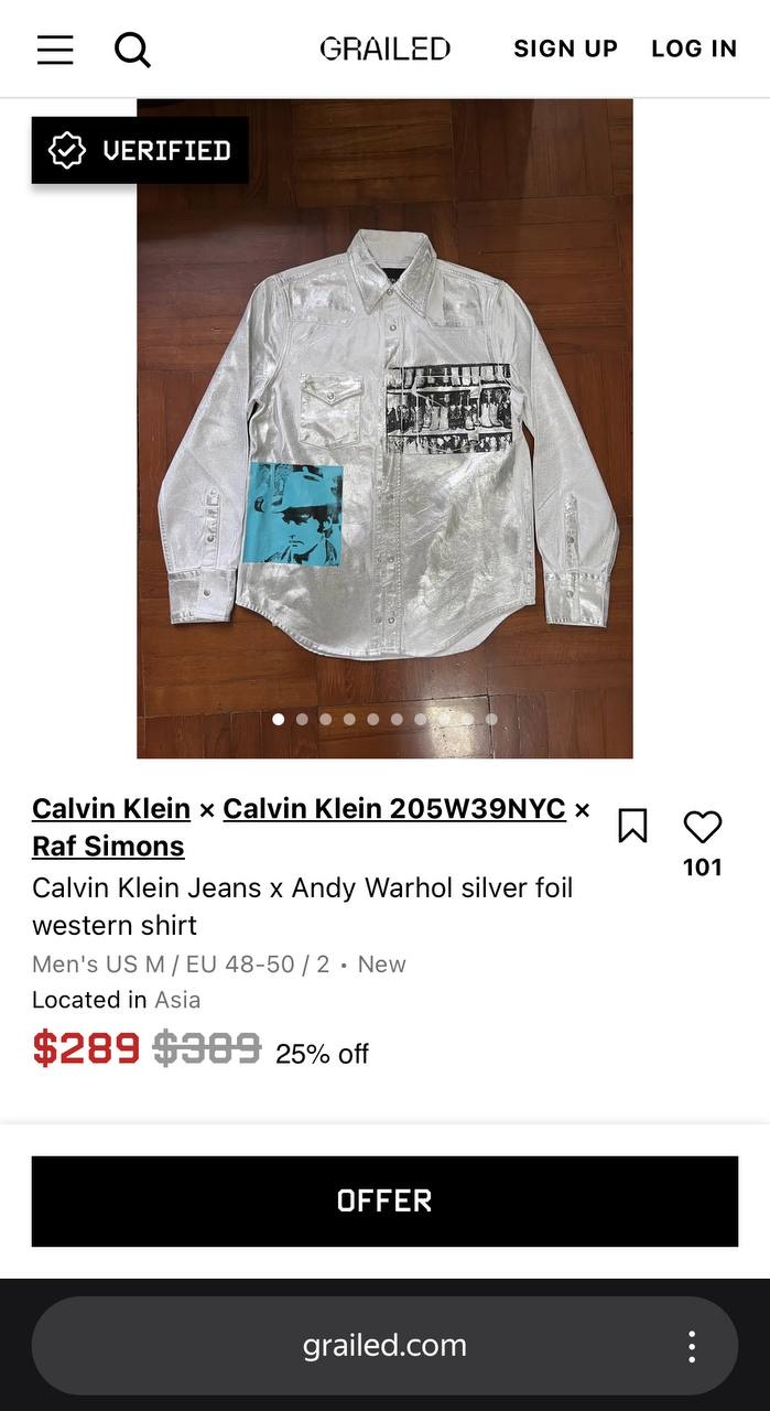 Raf Simons x Calvin Klein Foundation Western Distressed Denim Shirt, миниатюра 8