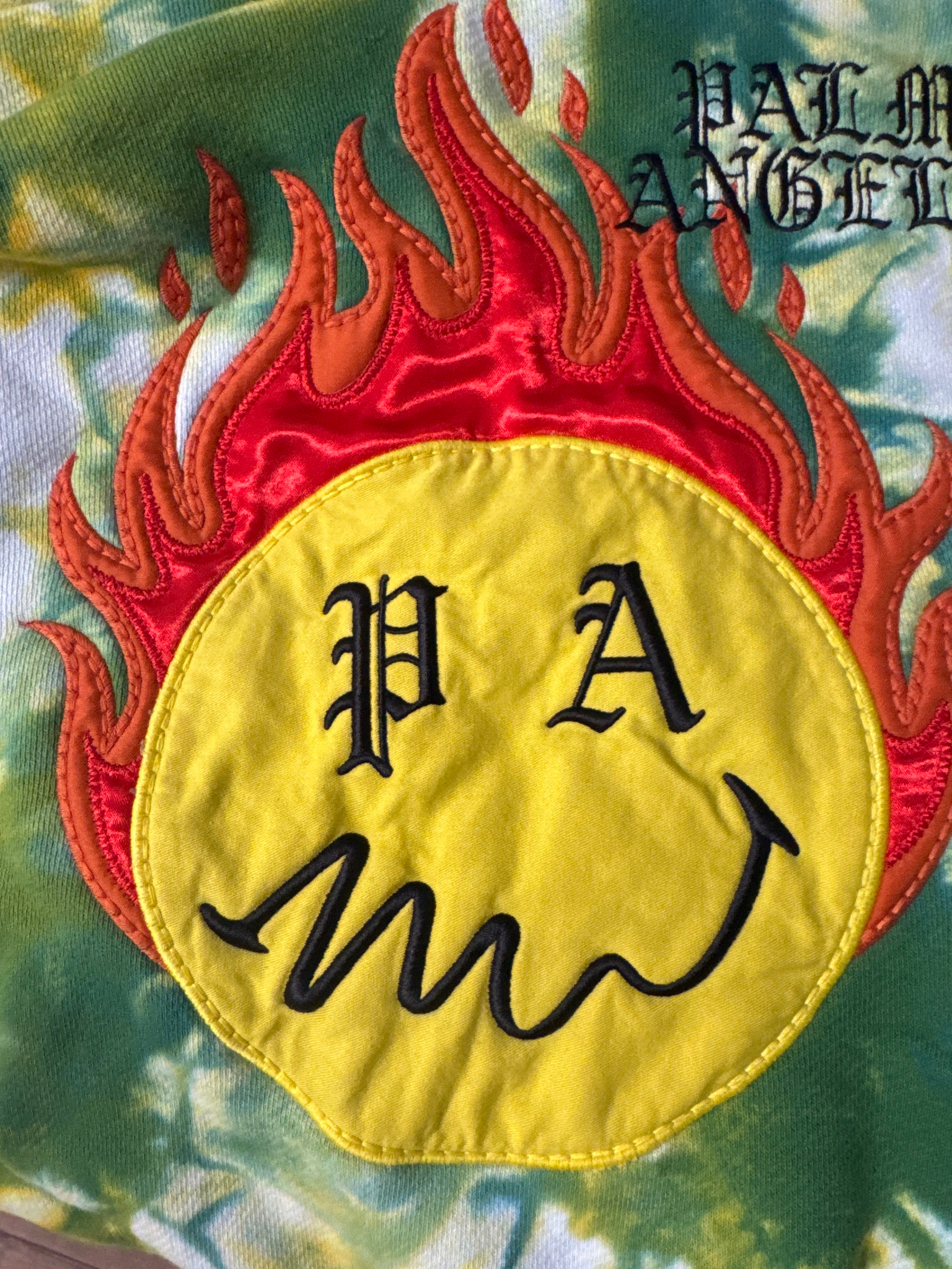 Palm Angels Tie Dye Burning Head Hoodie, миниатюра 5