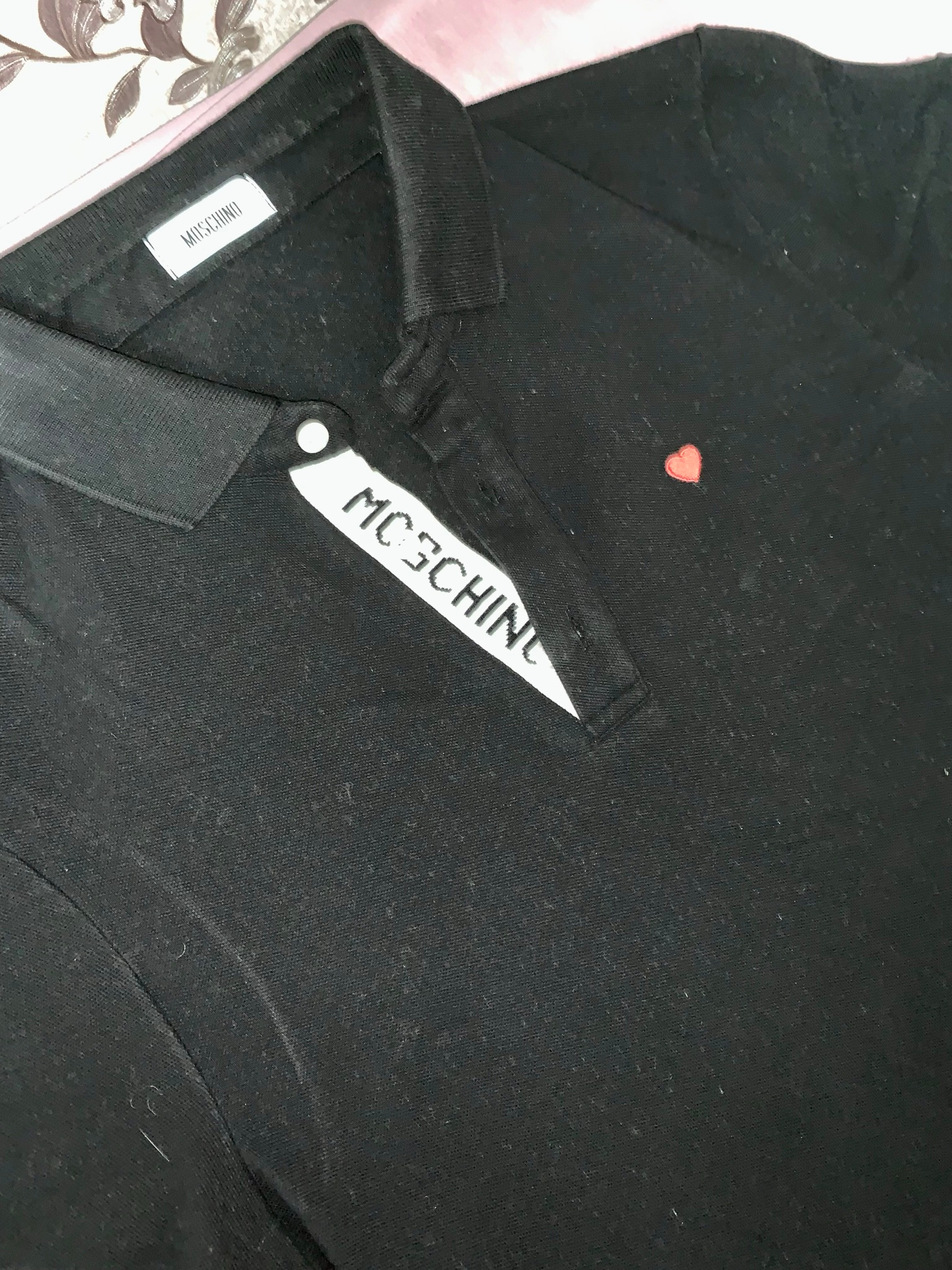 Moschino In Love We Trust Piqué Polo Shirt, миниатюра 5