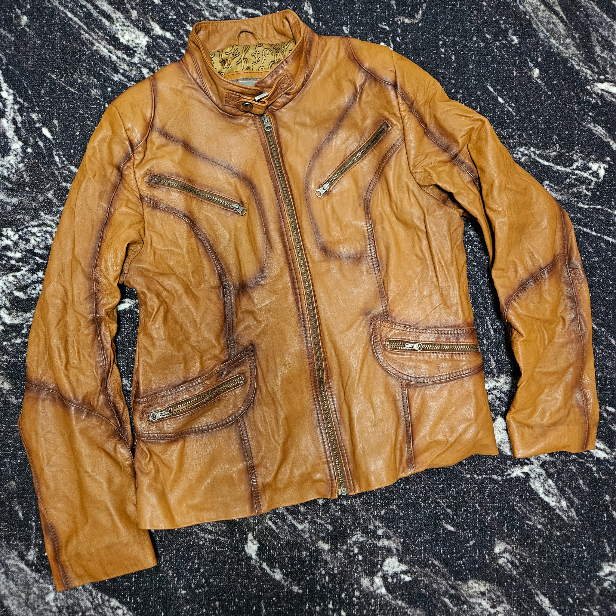 Bernardi Pelle Crop Leather Jacket, миниатюра 1