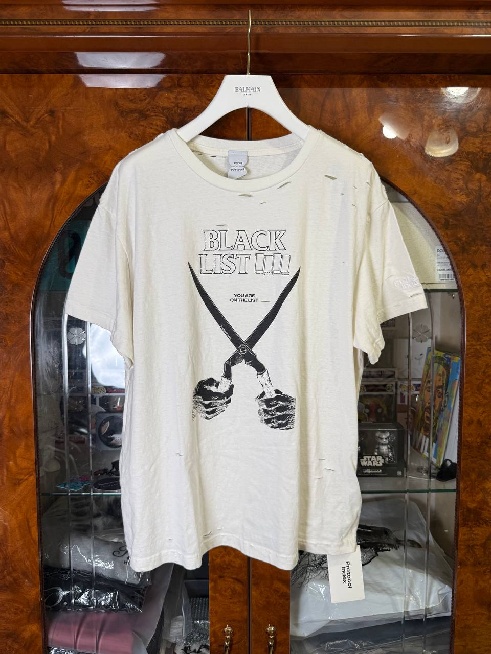 Protocol Index Limited Edition BLACKLIST Washed White T-shirt, миниатюра 1