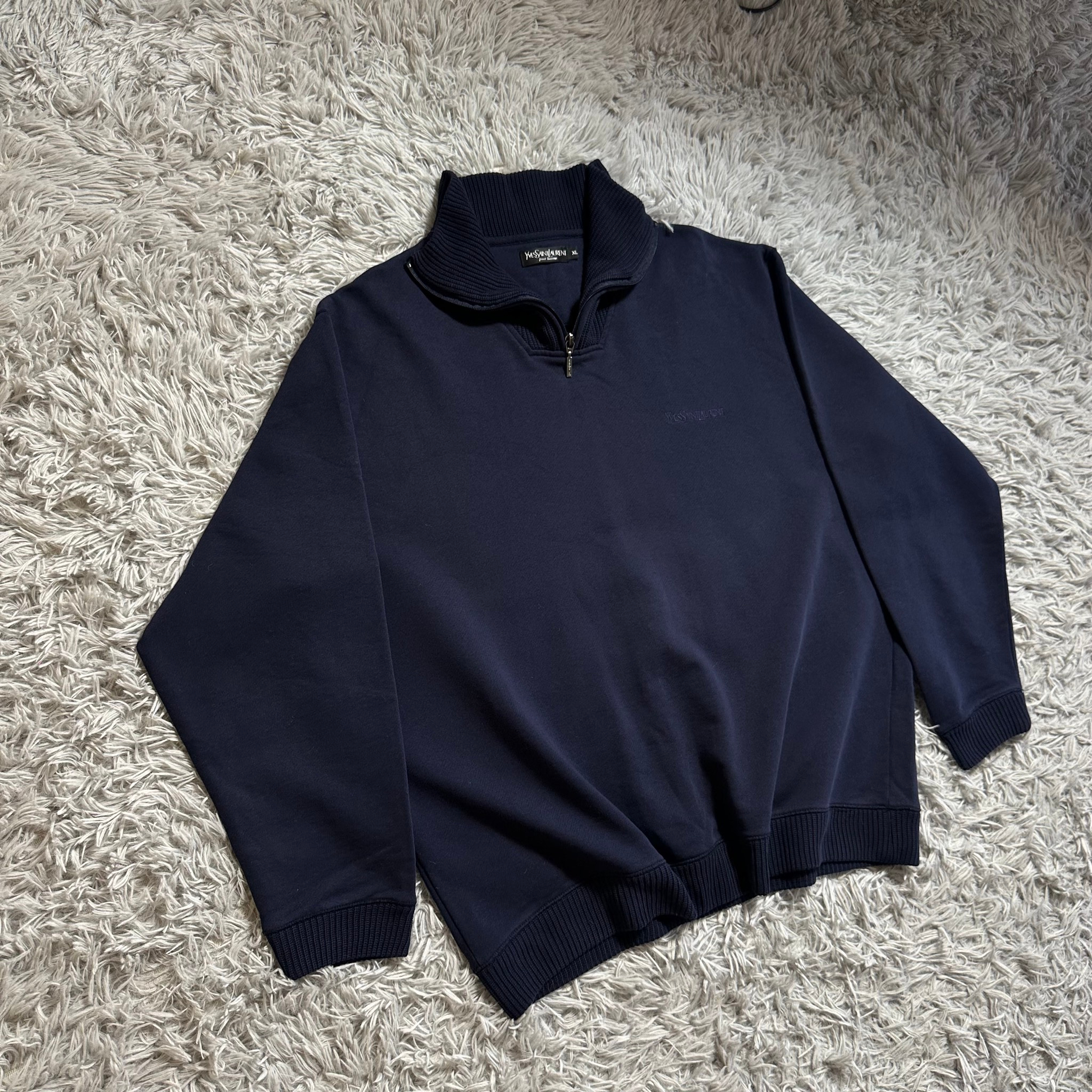 Yves Saint Laurent 1/4 Zip Sweat Ysl Vintage, миниатюра 3