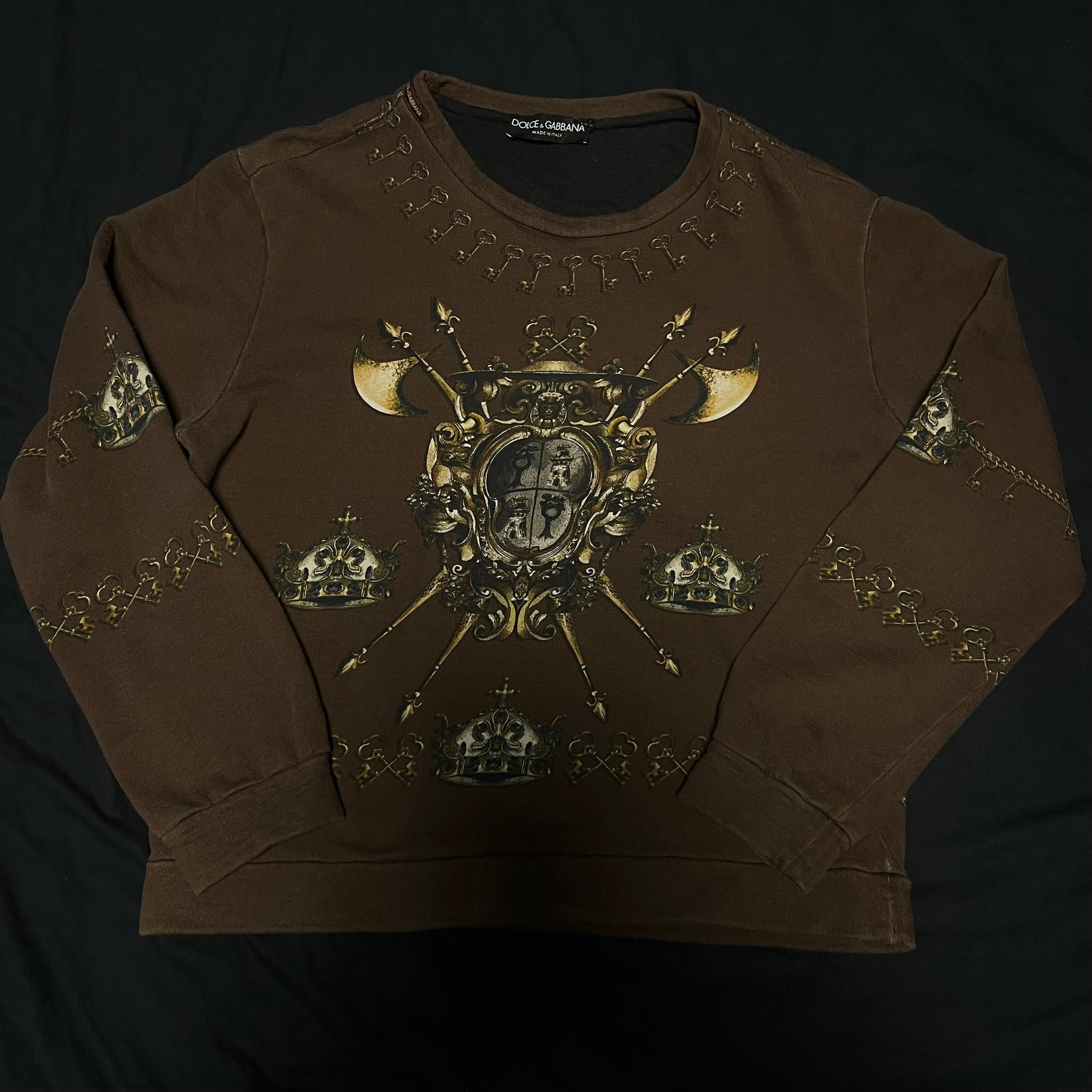 Dolce & Gabbana Brown Knight Axe Sweater, миниатюра 1