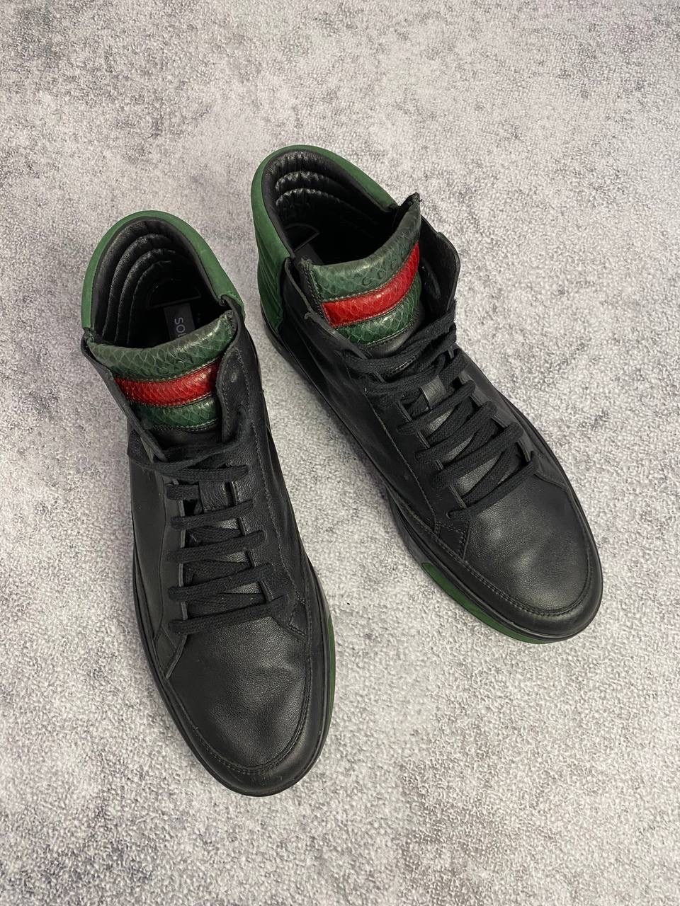 Gucci Gucci Leather & Suede 'Python Detail' High-Top Sneakers, миниатюра 7