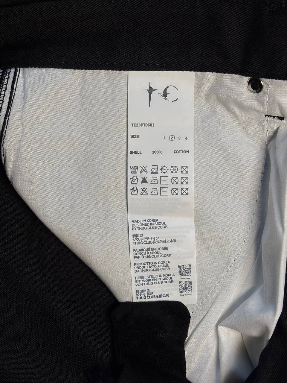 Thug Club 25FW Black Denim Pants, миниатюра 7