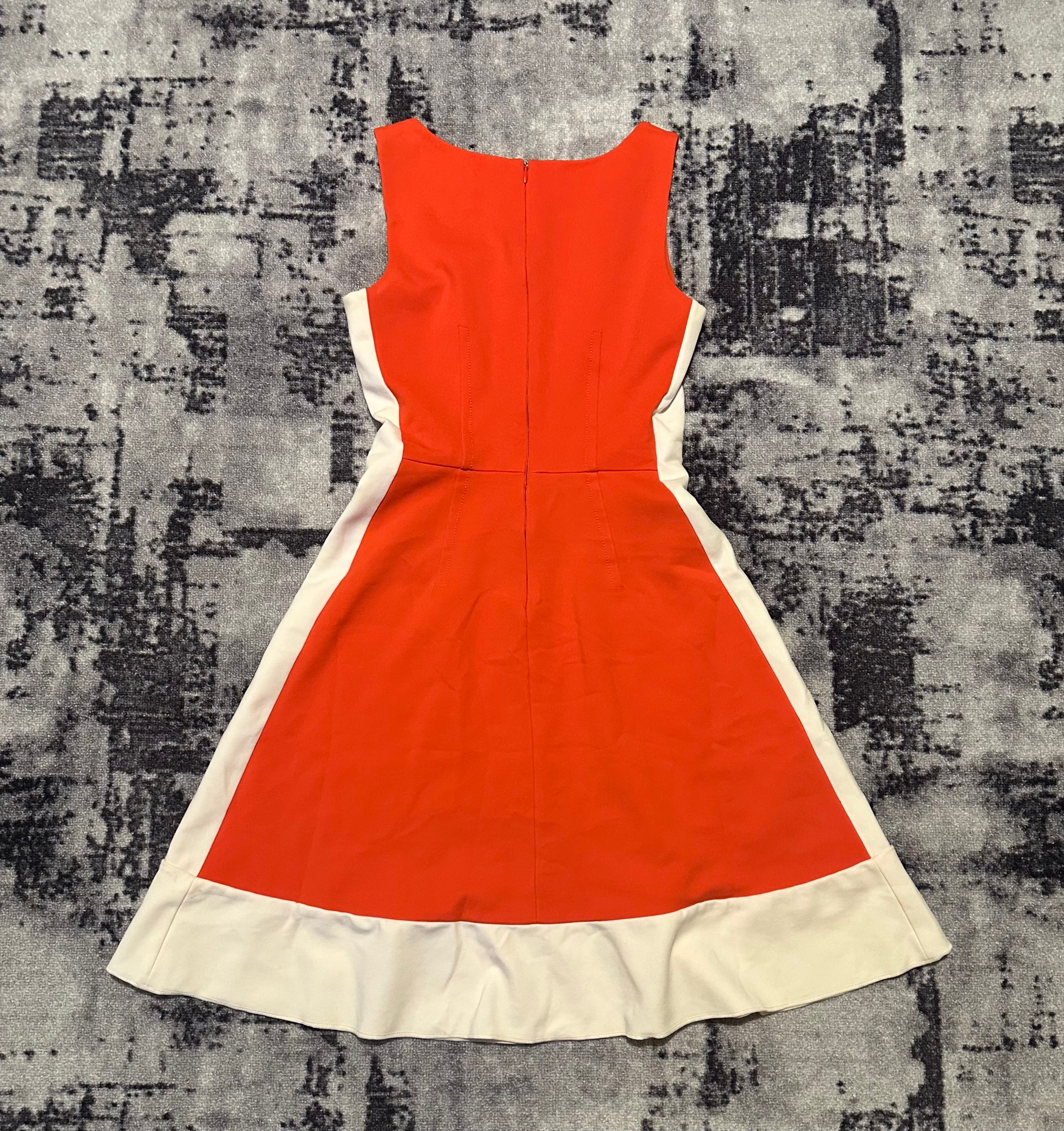 Prada Orange/White Crepe Sleeveless Dress SS12, миниатюра 4