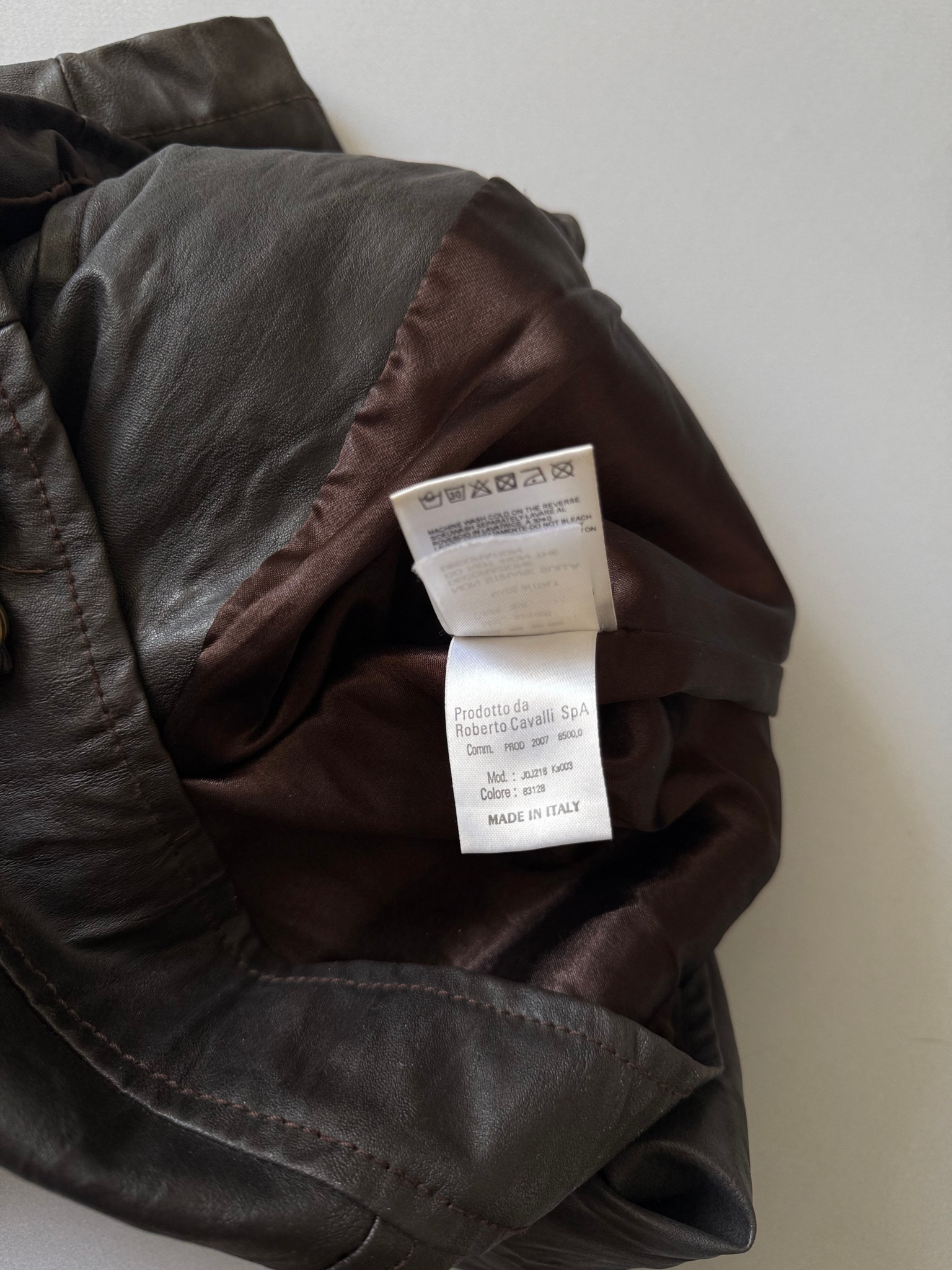 ROBERTO CAVALLI 2000s Vintage Leather Jacket, миниатюра 6