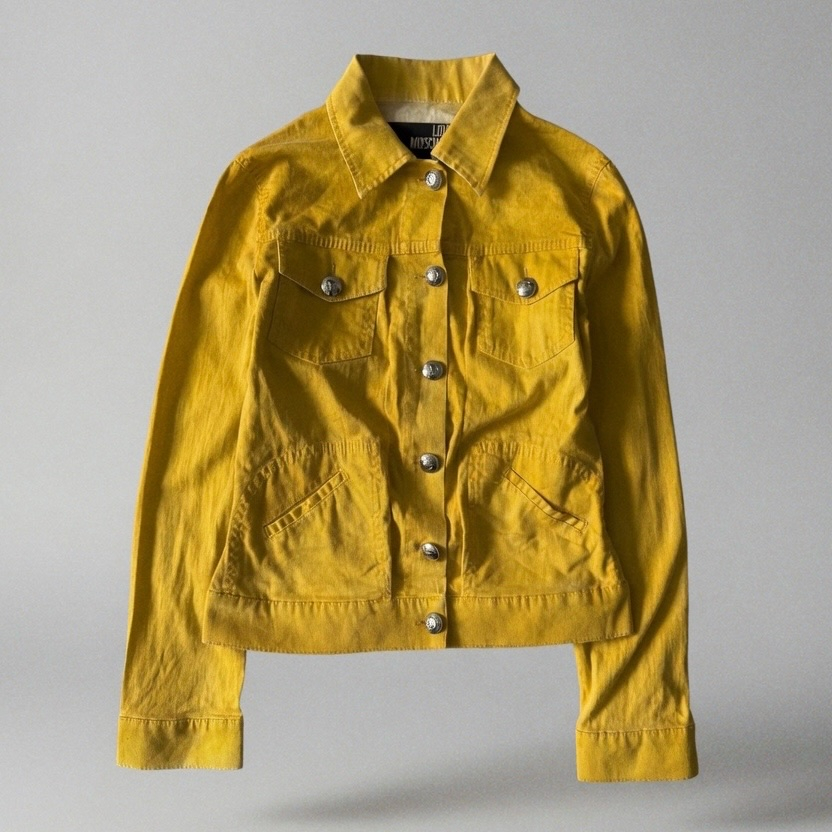 Love Moschino Women Yellow Denim Jacket, миниатюра 1
