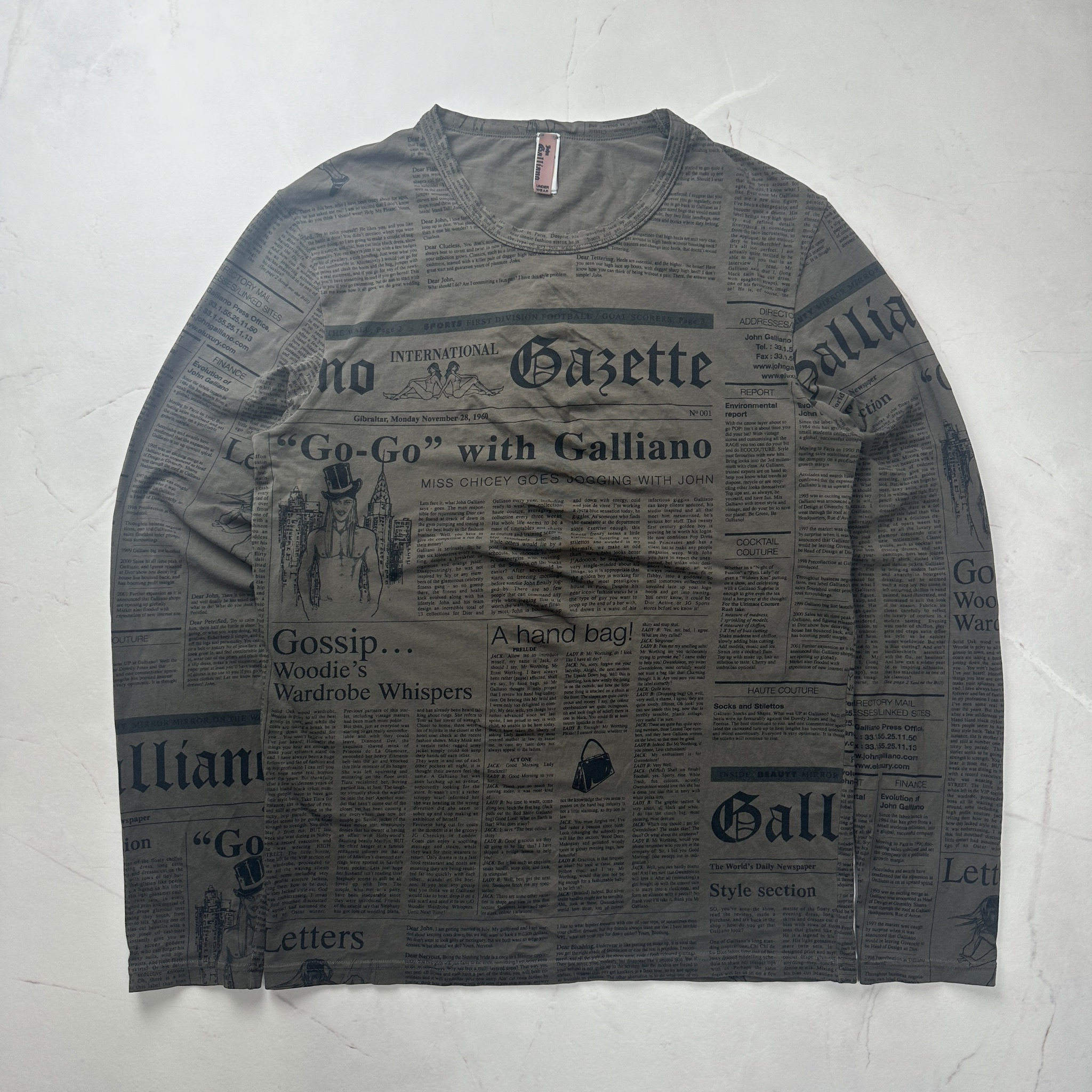 John Galliano Gazette longsleeve, миниатюра 3