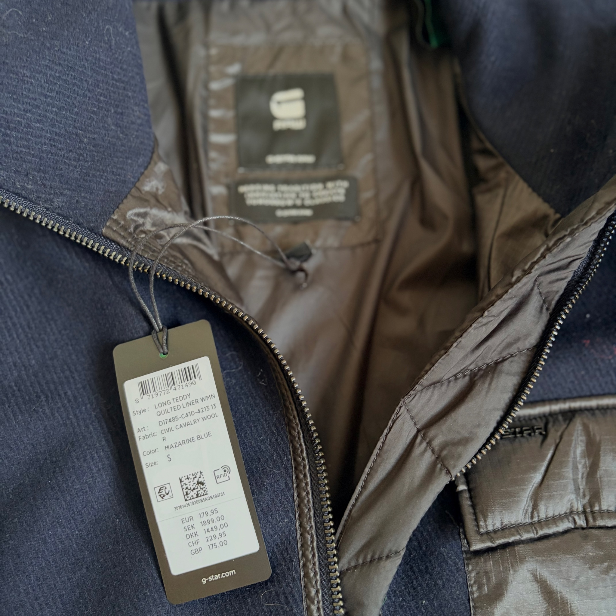 G-Star RAW Long Wool Quilted Liner, миниатюра 4