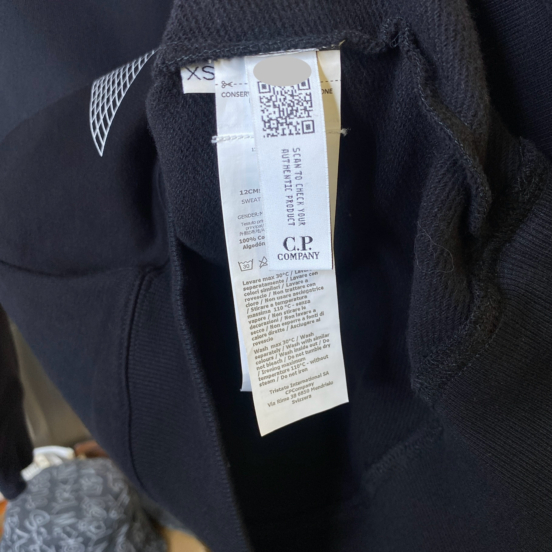 C.P. Company METROPOLIS SERIES SWEATSHIRT BLACK SS21, миниатюра 6