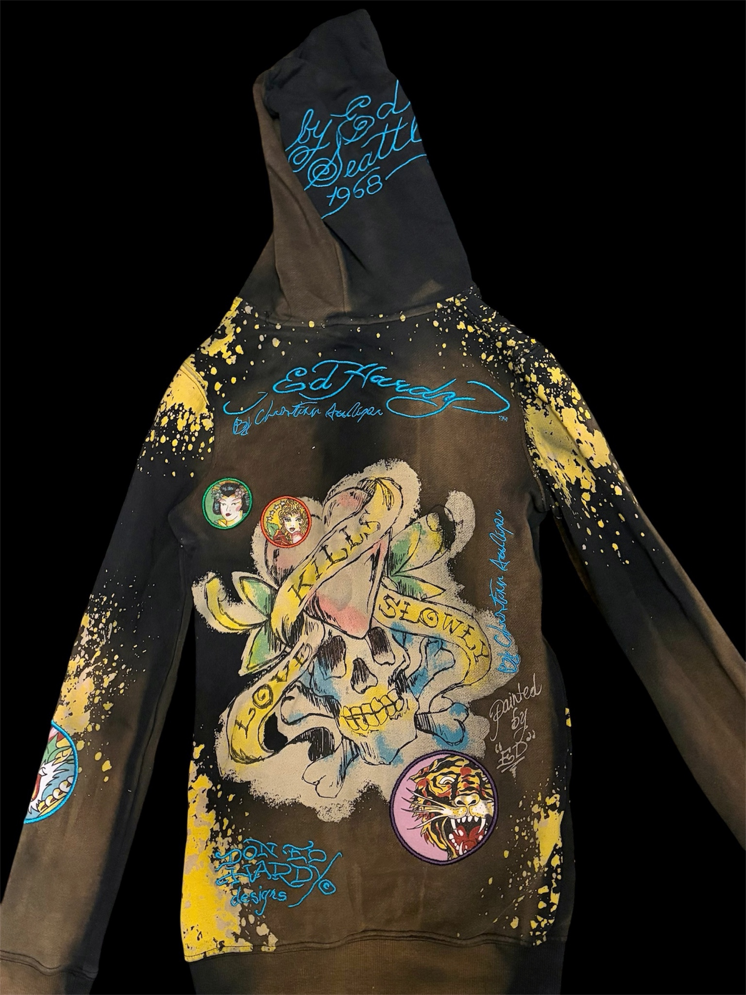 Ed Hardy Tattoo You Splatter Patch Hoodie, миниатюра 1