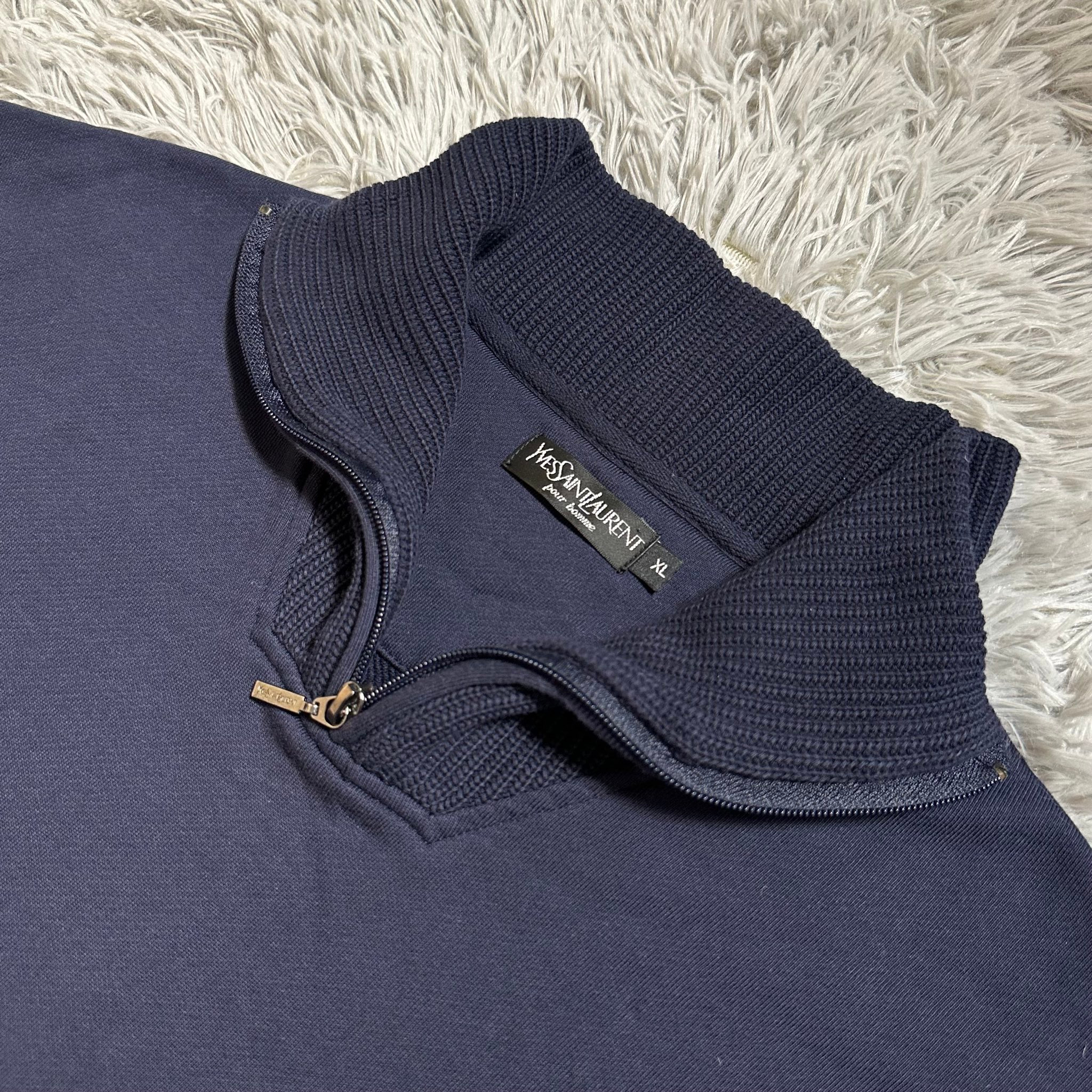 Yves Saint Laurent 1/4 Zip Sweat Ysl Vintage, миниатюра 1
