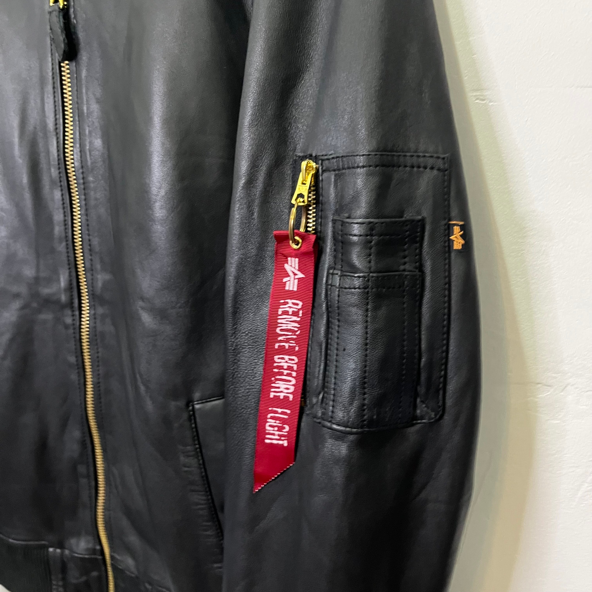 Alpha Industries Leather MA-1 Bomber Jacket, миниатюра 4