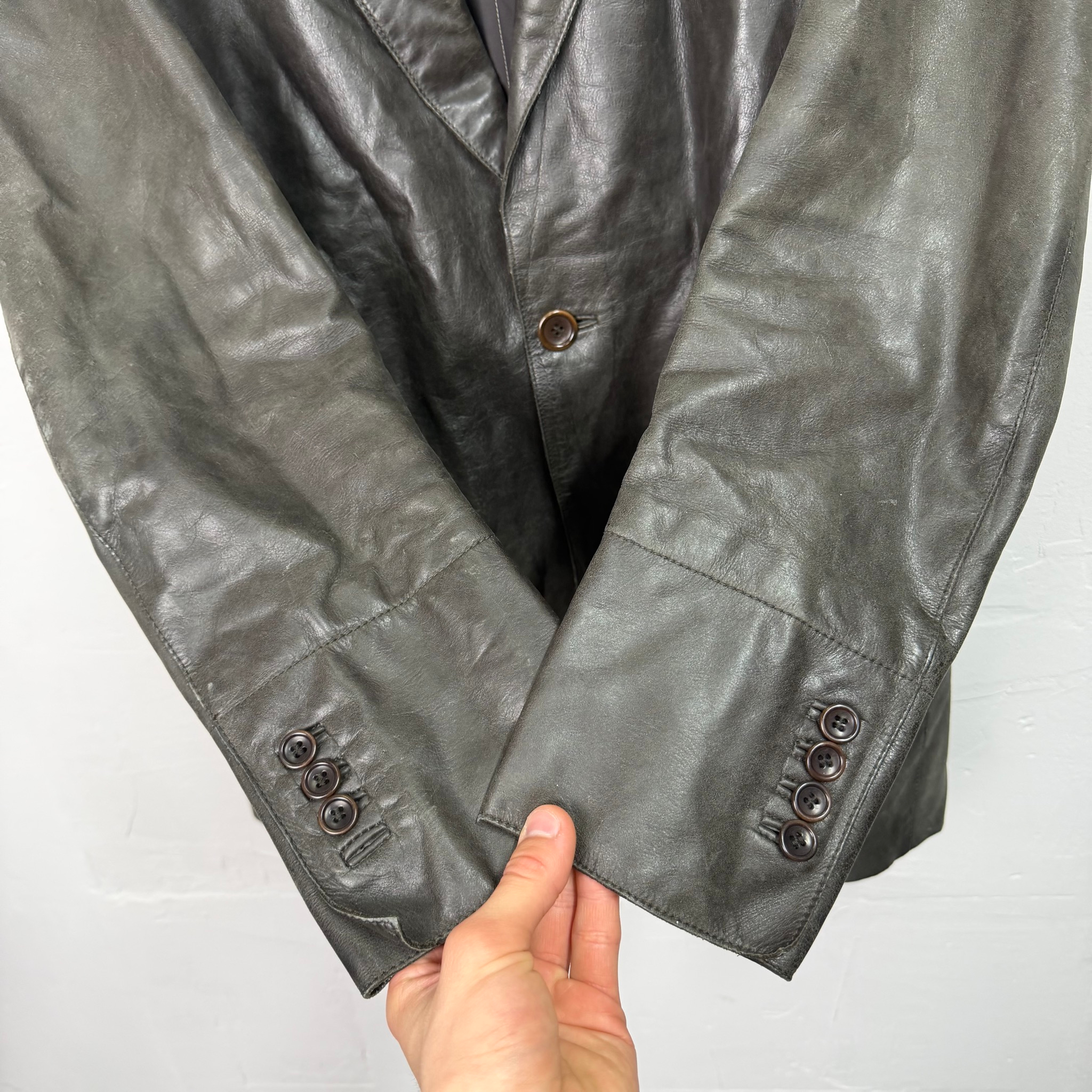 Kenzo Homme Vintage 00’s Leather Jacket, миниатюра 5
