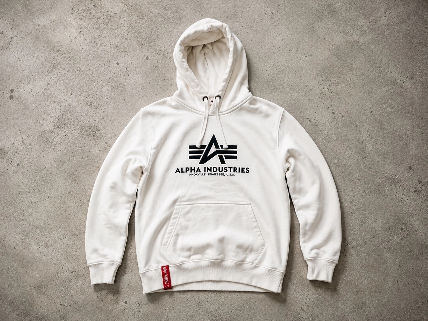 Alpha Industries Basic white hoodie, миниатюра 1