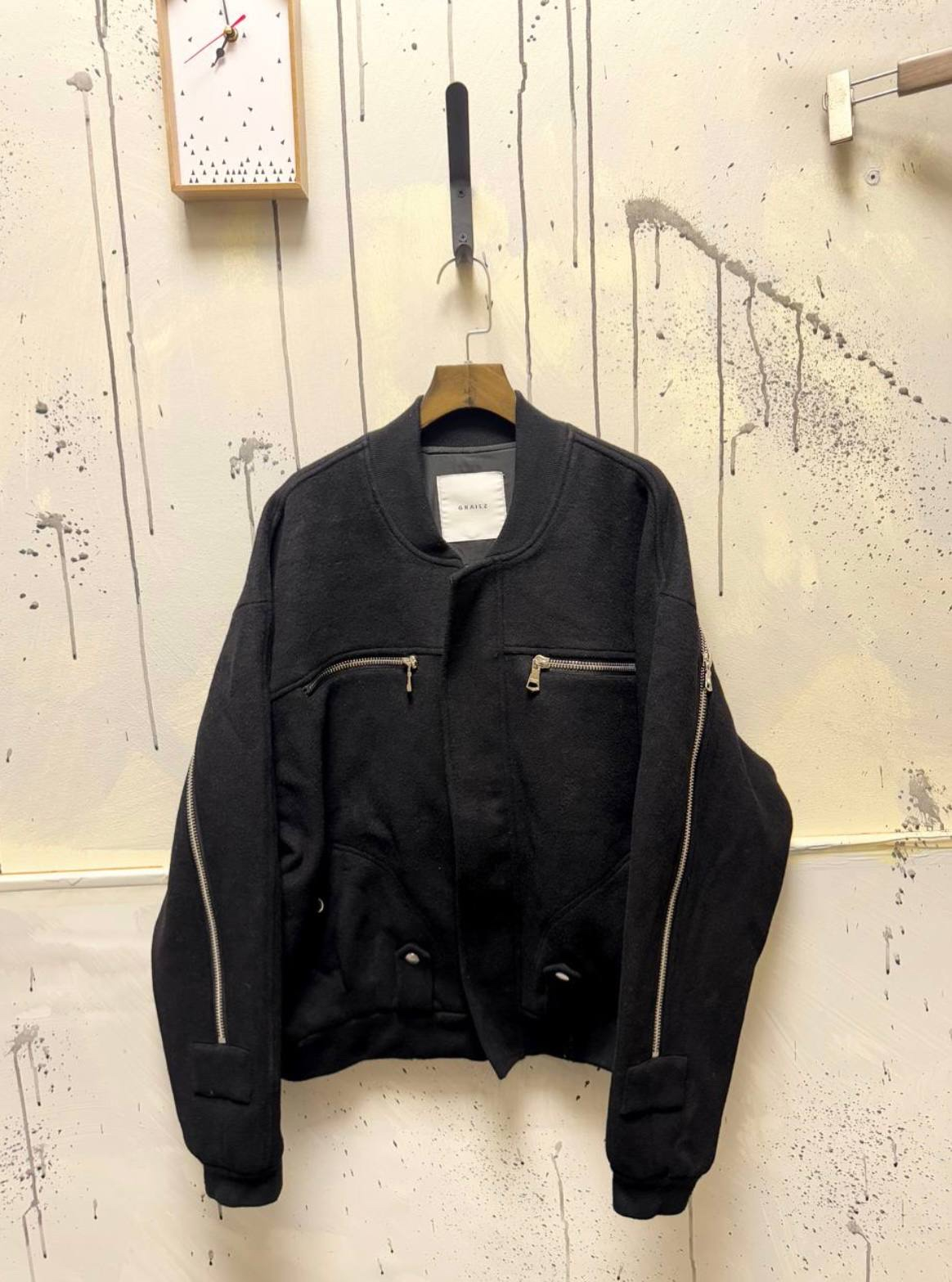 Project Gr Grailz Black Double Bomber Jacket, миниатюра 1