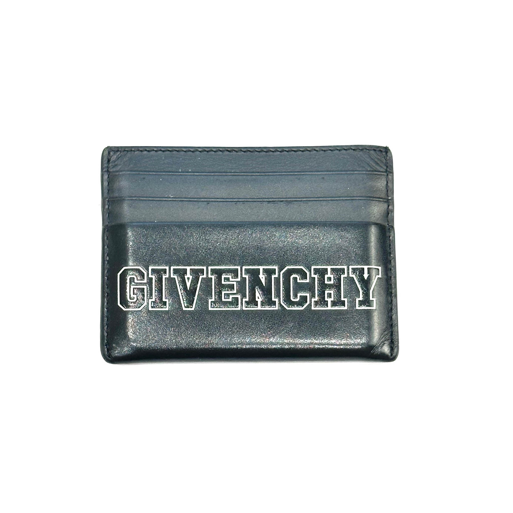 Givenchy Leather Logo Print Black Card holder, миниатюра 1
