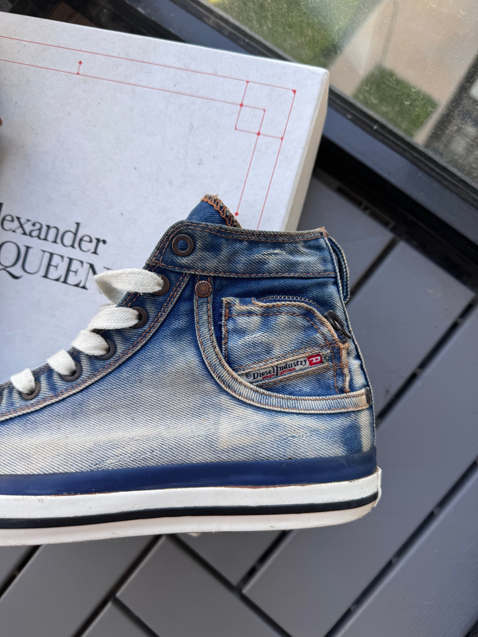 Diesel Diesel Exposure Hi Top Indigo Denim, миниатюра 4