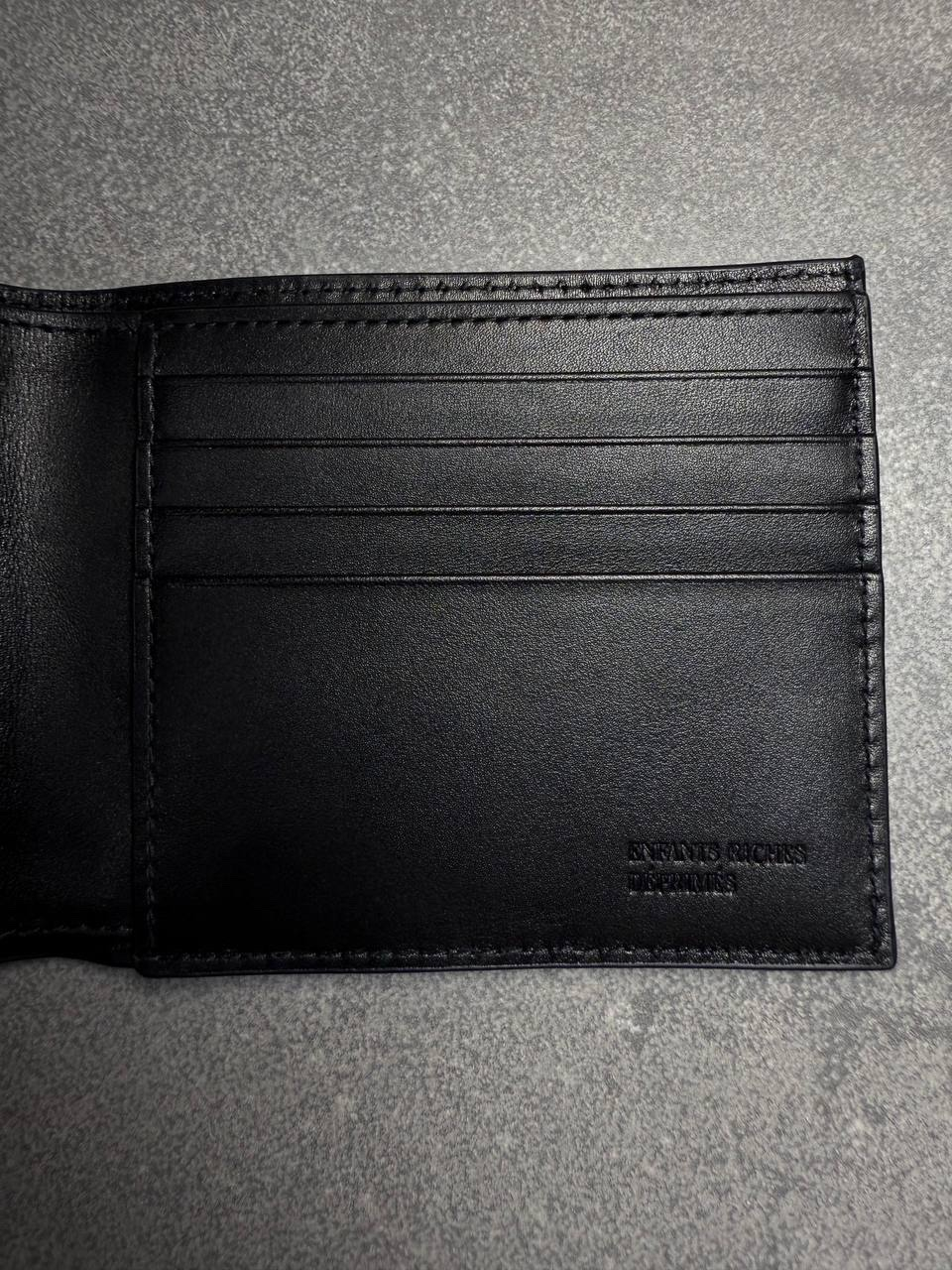 Enfants Riches Deprimes Ostrich Leather Black Wallet, миниатюра 5