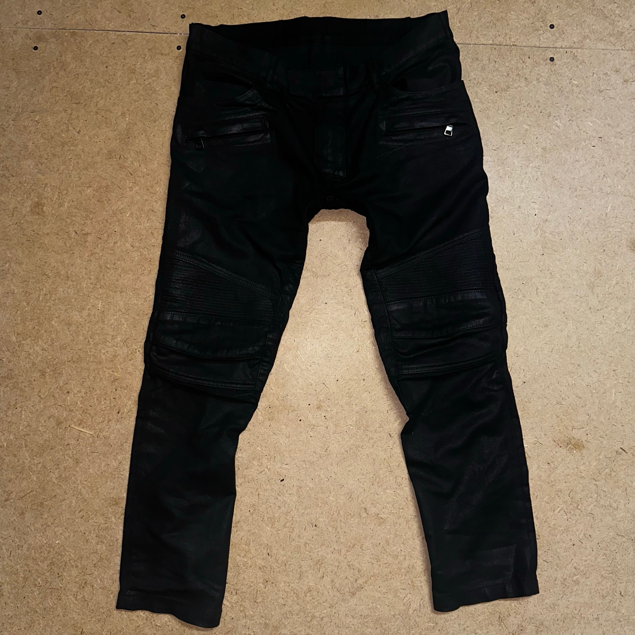 Balmain Waxed Biker Jeans FW14, миниатюра 1