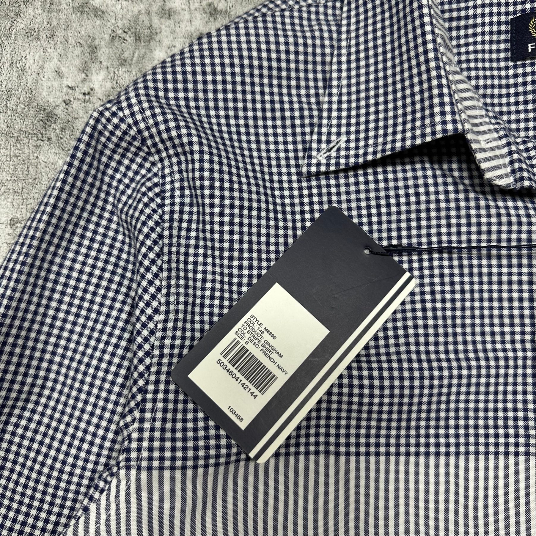 Fred Perry Blue small-check gingham shirt, миниатюра 15
