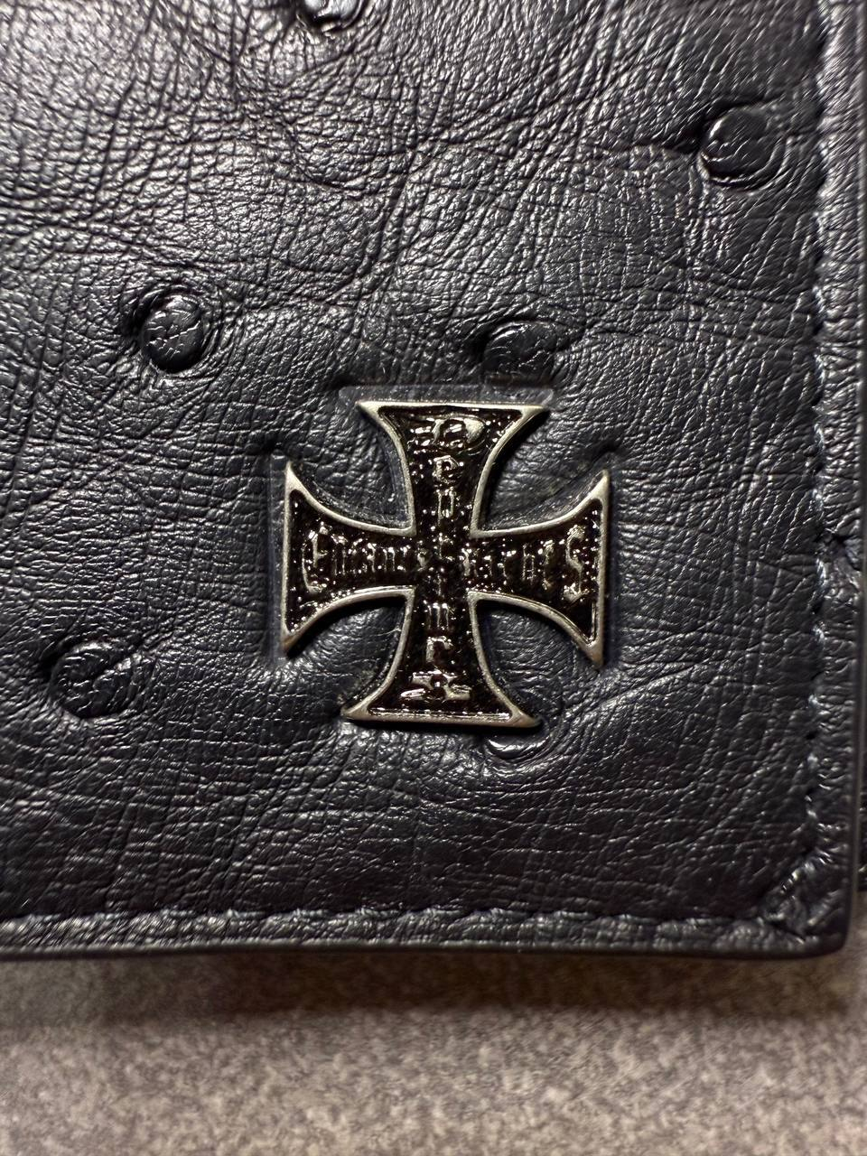 Enfants Riches Deprimes Ostrich Leather Black Wallet, миниатюра 2