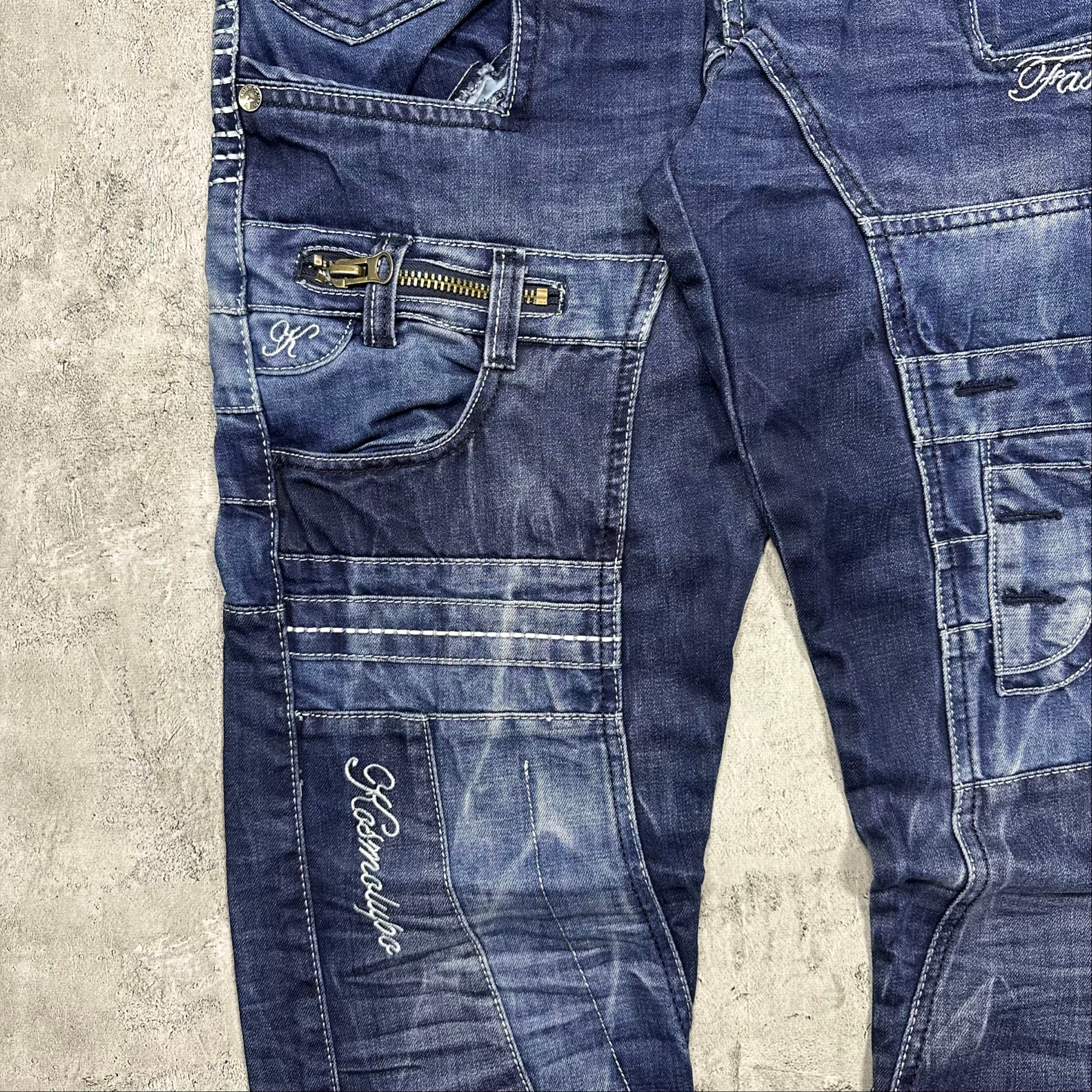 Kosmo Lupo Vintage japrag distressed dark blue jeans, миниатюра 13