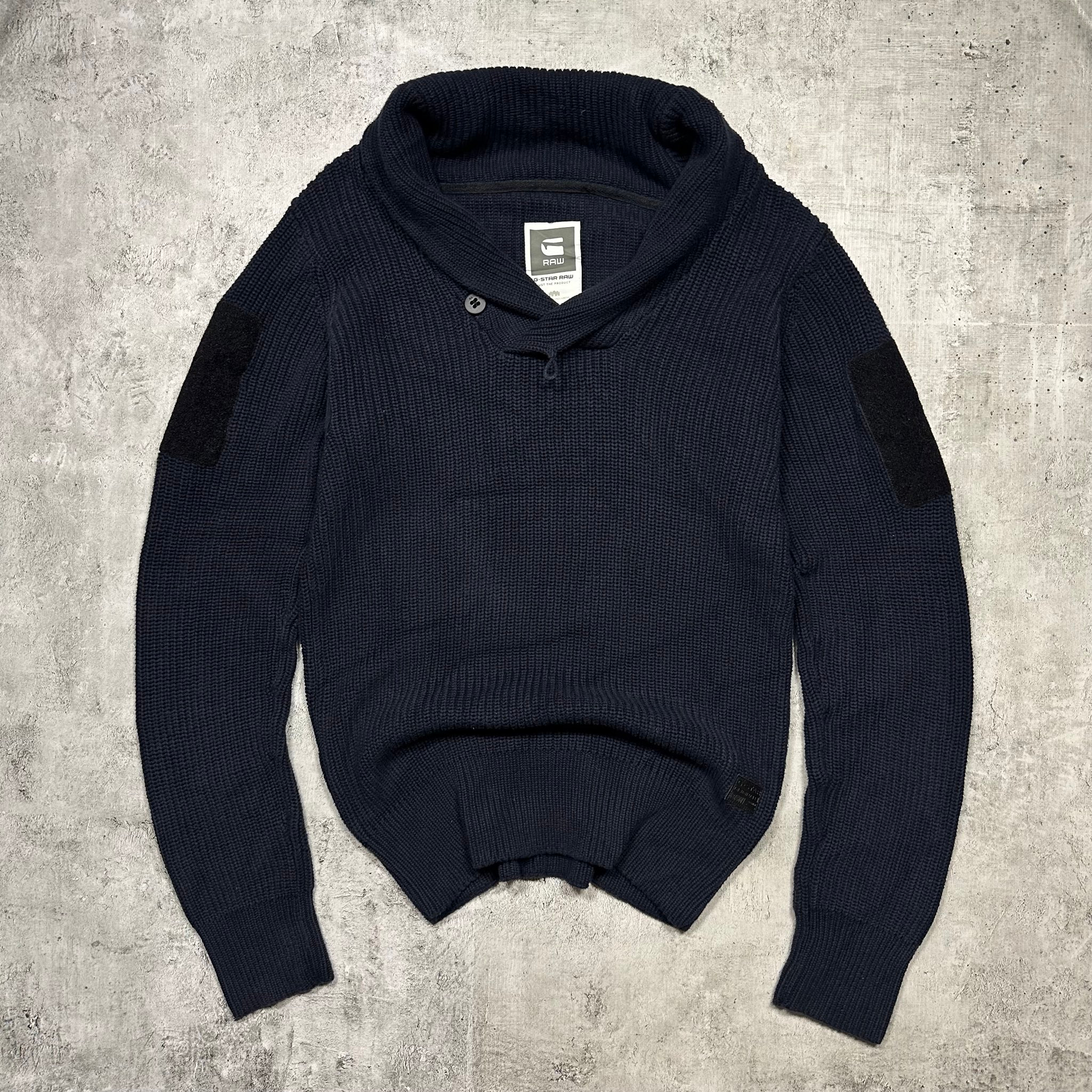 G-STAR RAW Cotton Chunky-Knit Jumper Sweater (dark blue), миниатюра 2