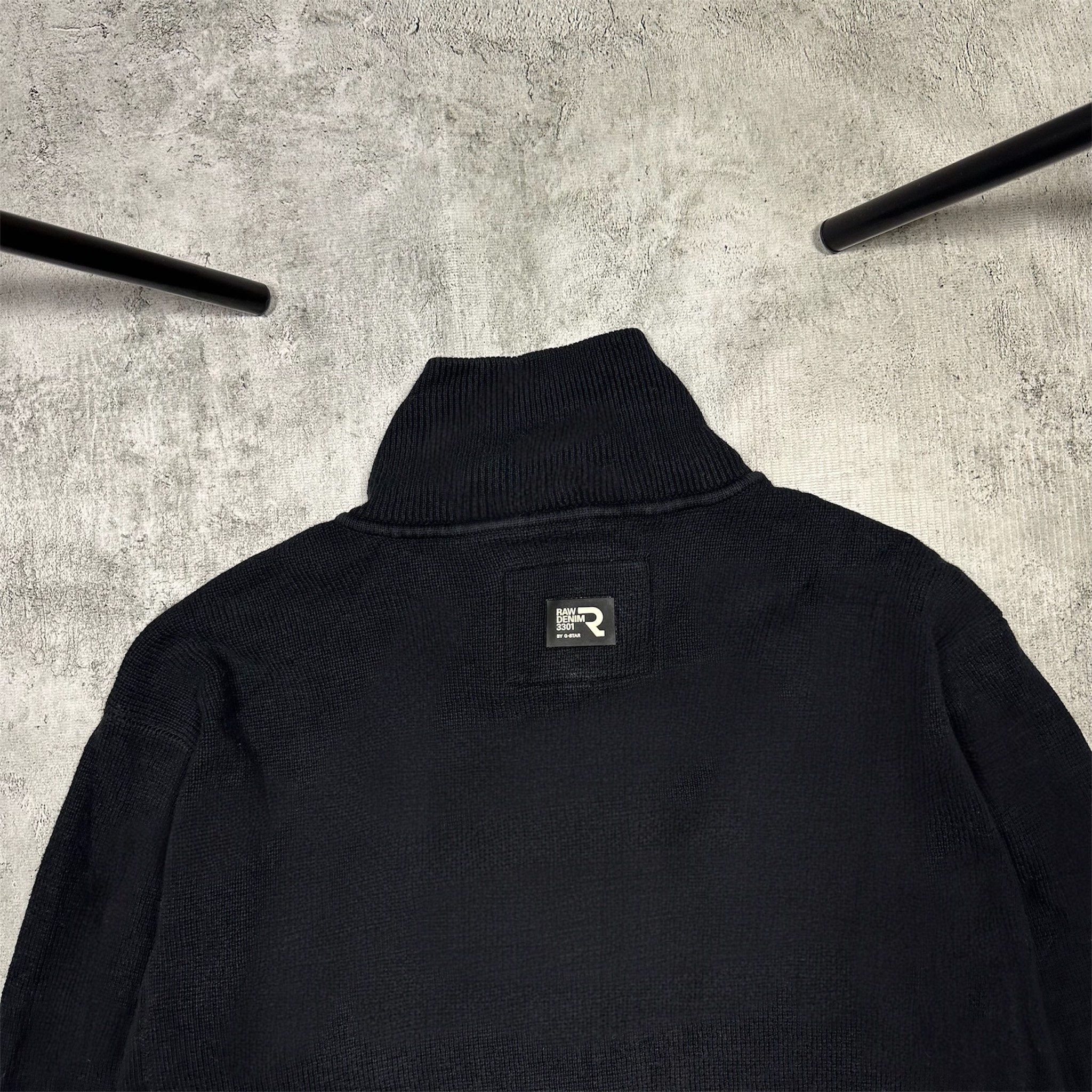 G Star Raw Black zip up sweatshirt pullover, миниатюра 12