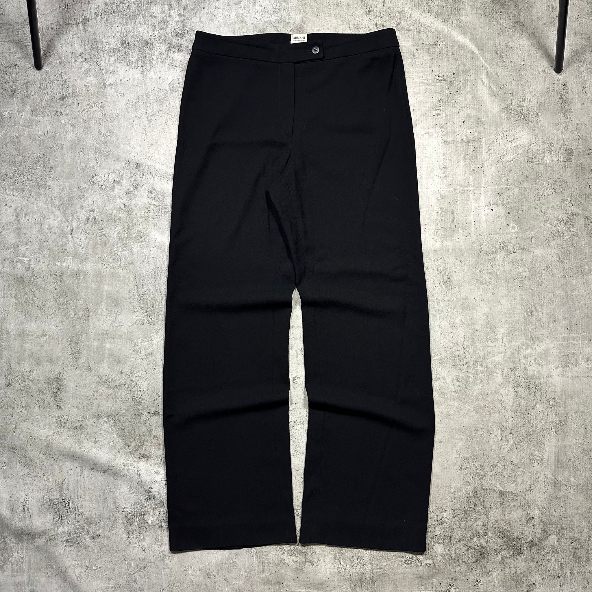 Armani Collezioni vintage black wool wide-leg palazzo trousers, миниатюра 1
