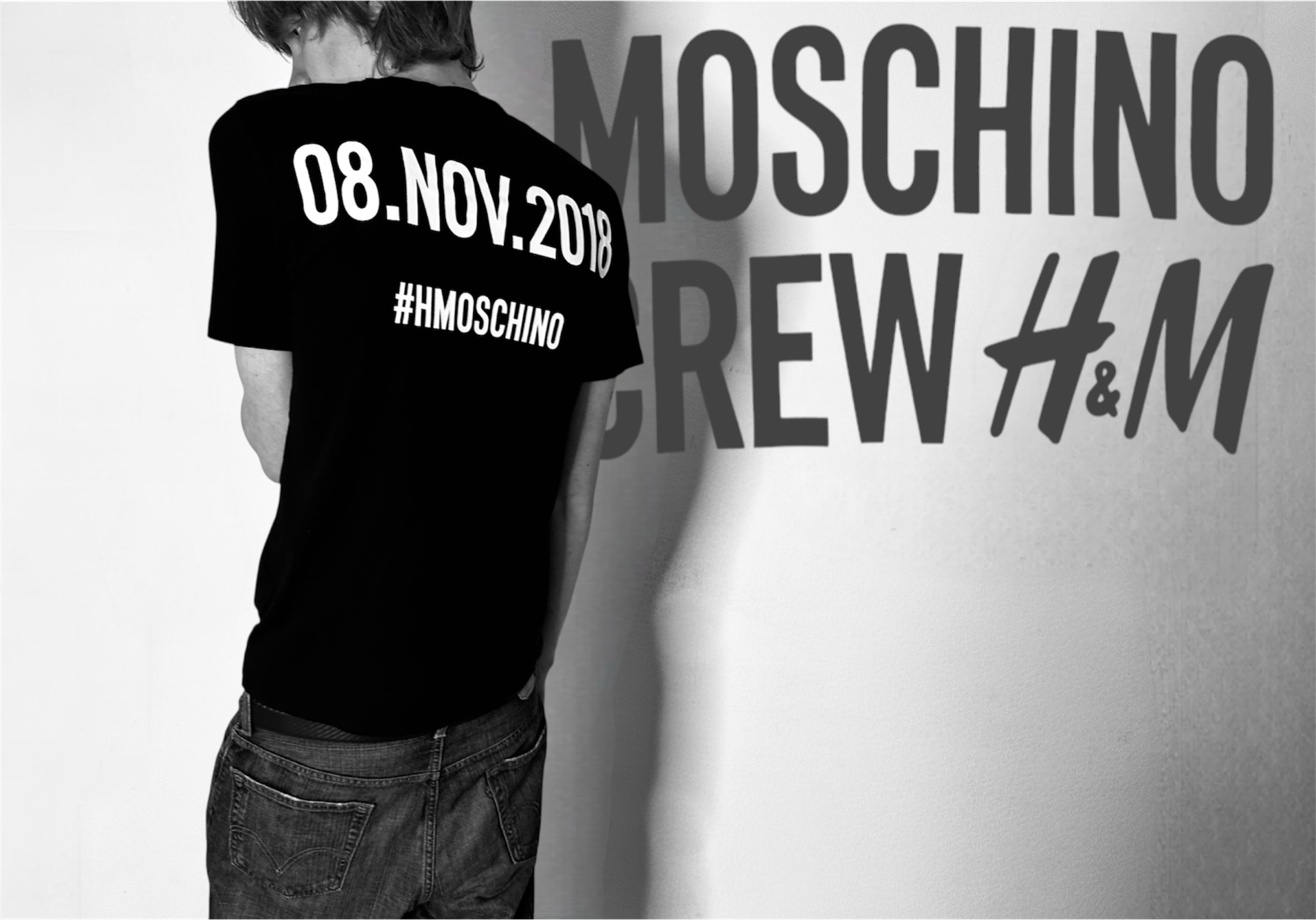 Moschino x H&M Slim black t-shirt, миниатюра 3