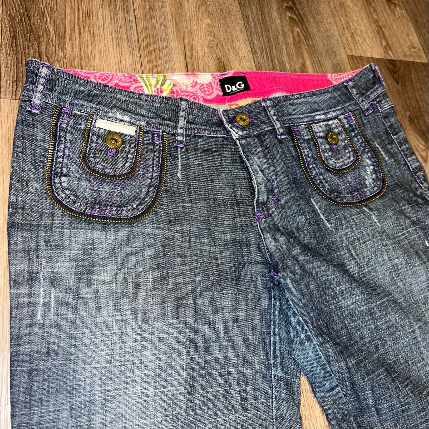 Dolce & Gabbana Vintage Low Rise Zip Up Jeans, миниатюра 2