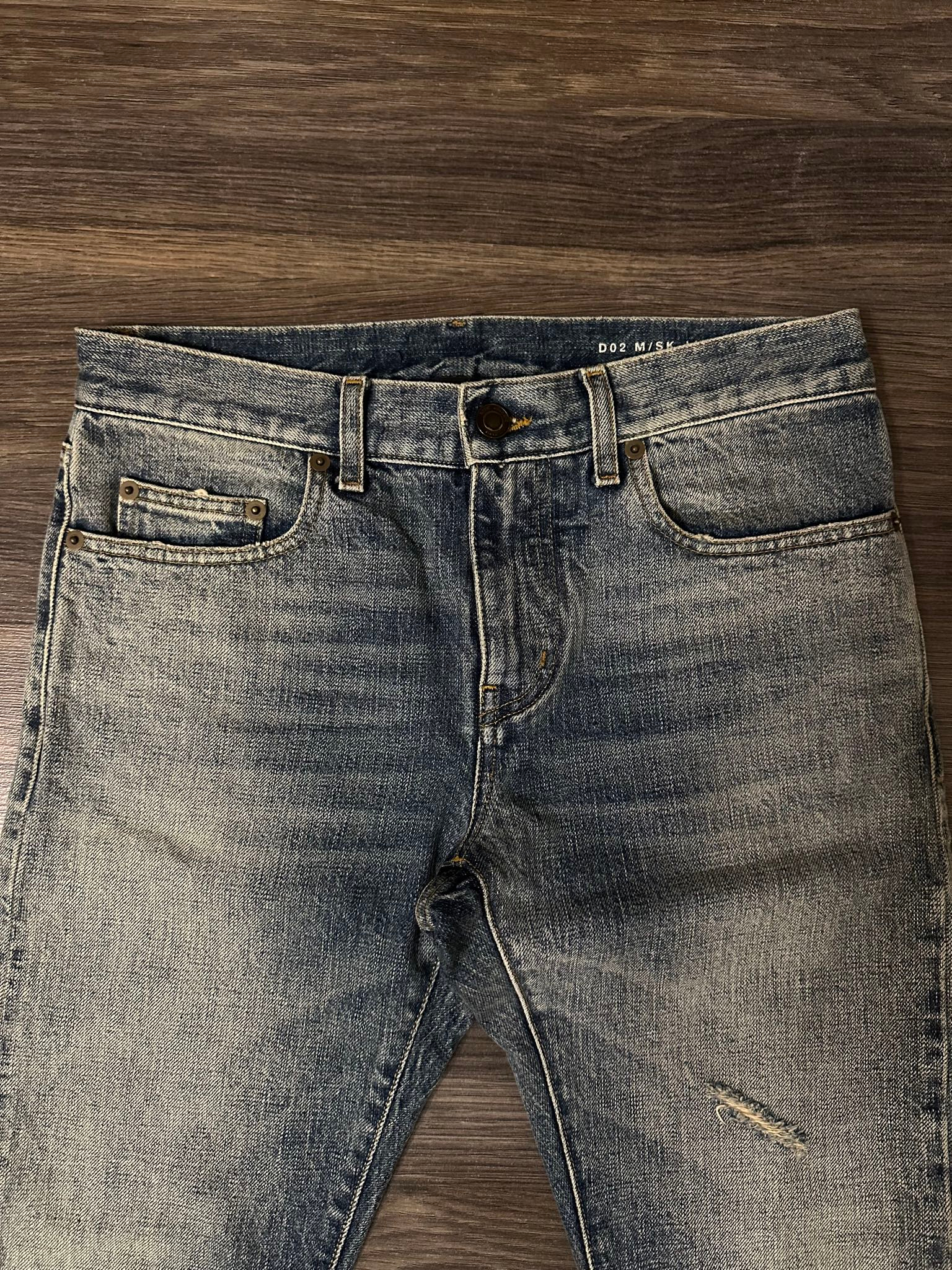 SAINT LAURENT PARIS DO2 SS16 DISTRESSED DENIM JEANS BY HEDI SLIMANE, миниатюра 6