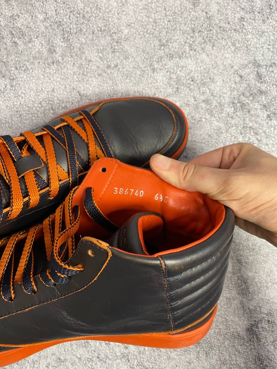 Gucci Gucci Leather High-Top Sneakers 'Black/Orange', миниатюра 7