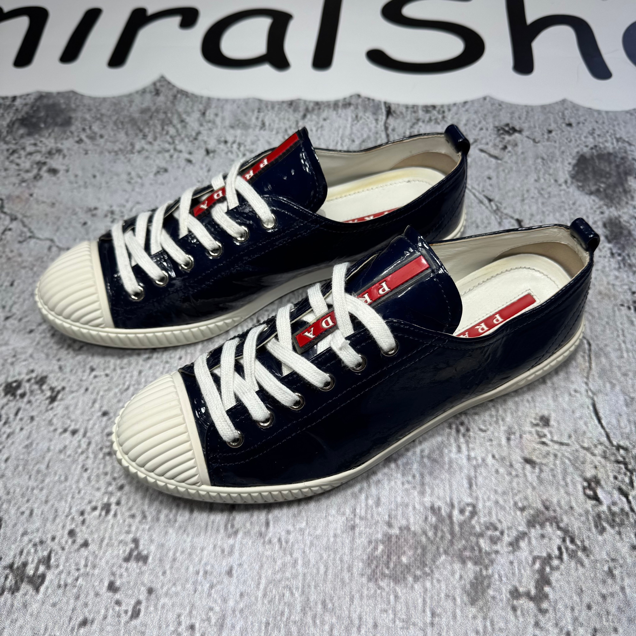 Prada Rubber Cap-Toe Low Sneakers, миниатюра 6