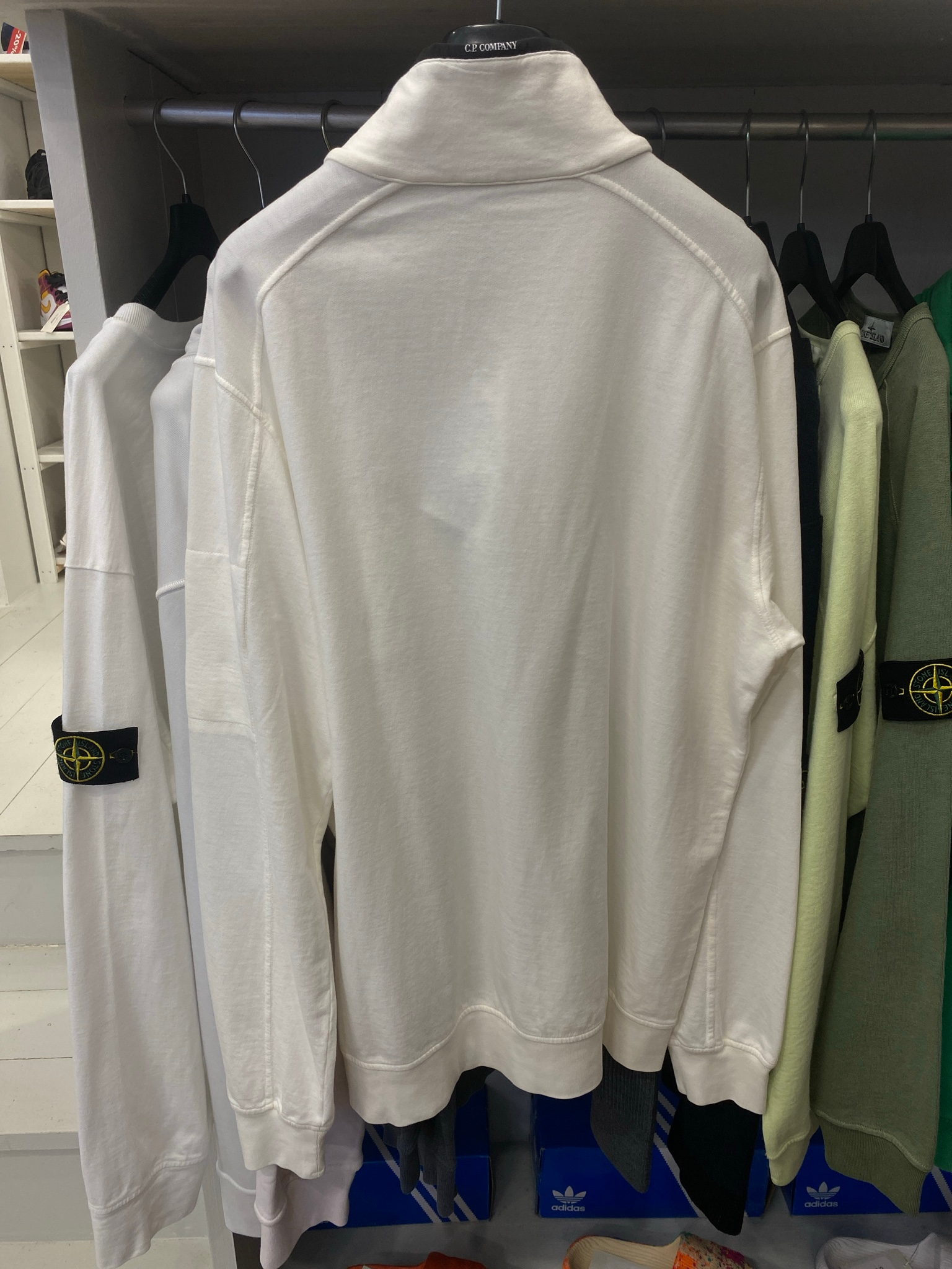 C.P. Company Light Fleece Half Zipped 1/4 Zip White, миниатюра 2