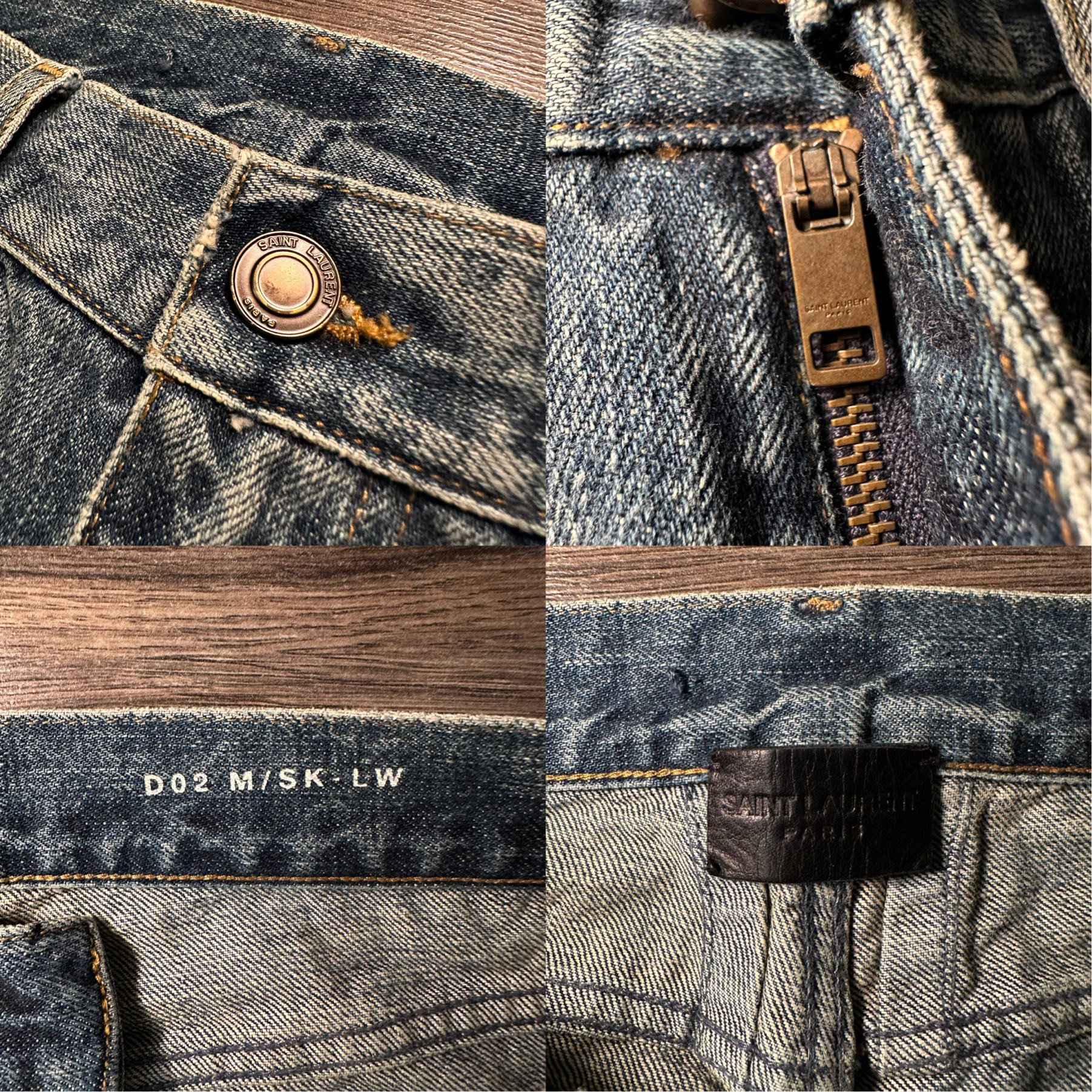 SAINT LAURENT PARIS DO2 SS16 DISTRESSED DENIM JEANS BY HEDI SLIMANE, миниатюра 3