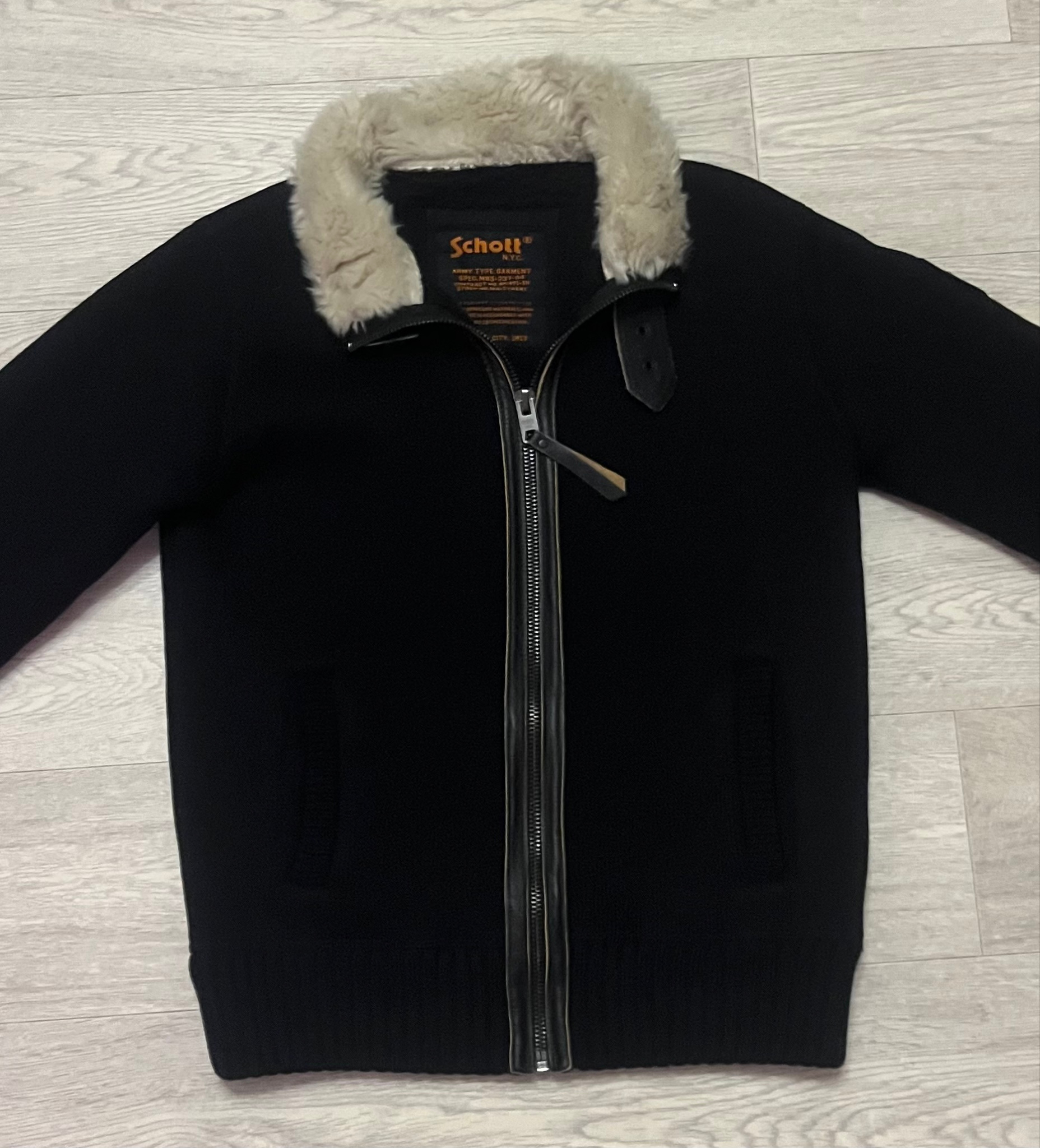 Schott Бомбер Schott NYC с меховым воротником, миниатюра 7