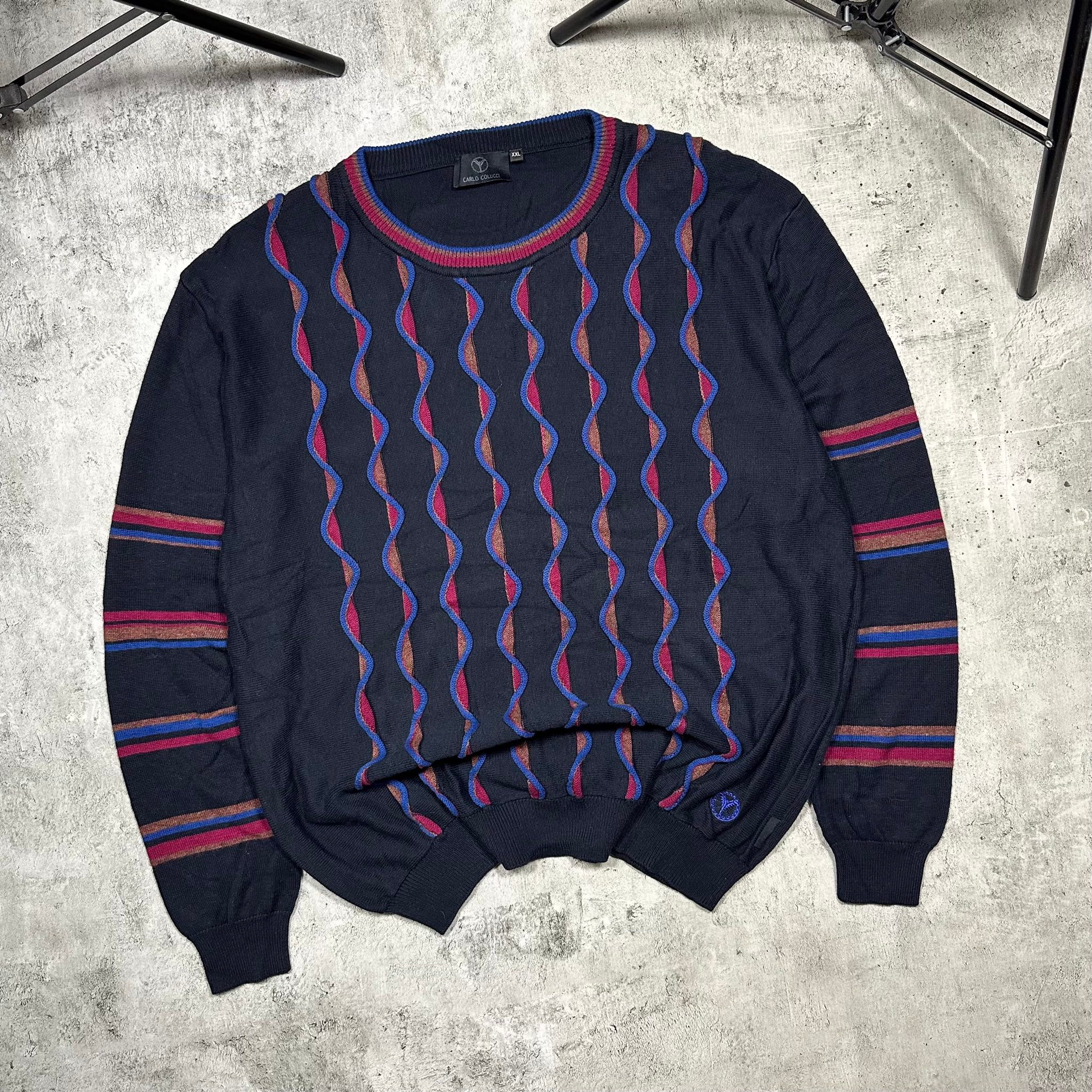 Carlo Colucci 3D knitted vintage sweater, миниатюра 1