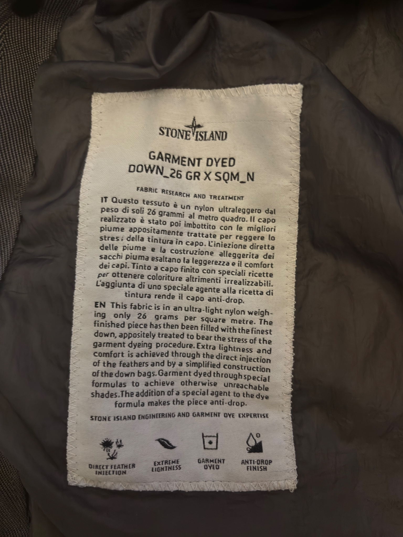 Stone island Stone Island Garment Dyed Down 26 GR X SQM N, миниатюра 5