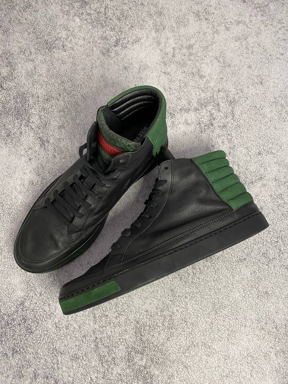 Gucci Gucci Leather & Suede 'Python Detail' High-Top Sneakers, миниатюра 3