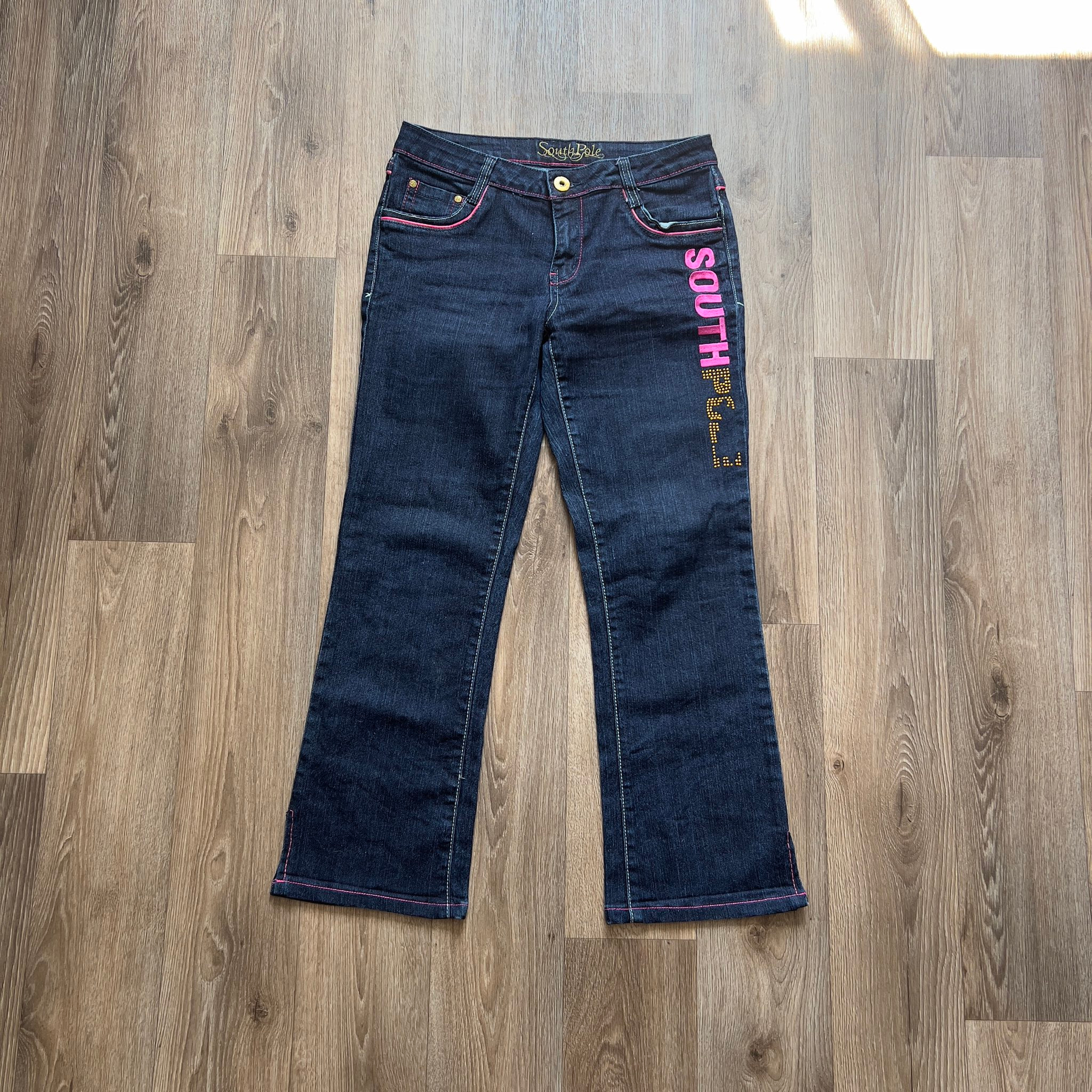 SouthPole Bootcut Low Rise Rhinestones Jeans, миниатюра 3