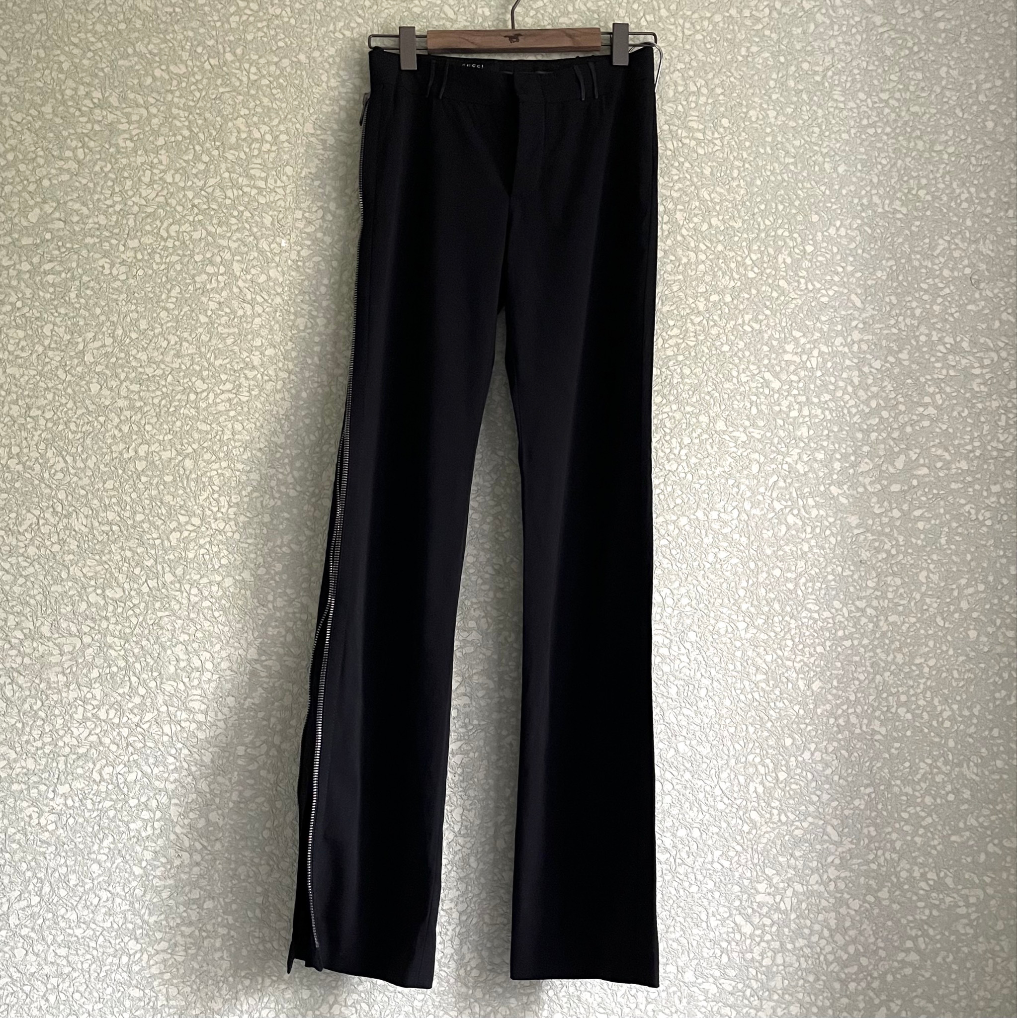 Gucci by Tom Ford AW01 Asymmetric Side Zip Trousers, миниатюра 1