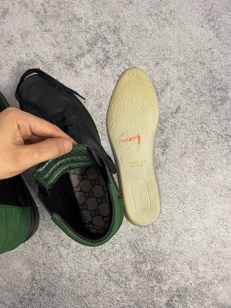 Gucci Gucci Leather & Suede 'Python Detail' High-Top Sneakers, миниатюра 8